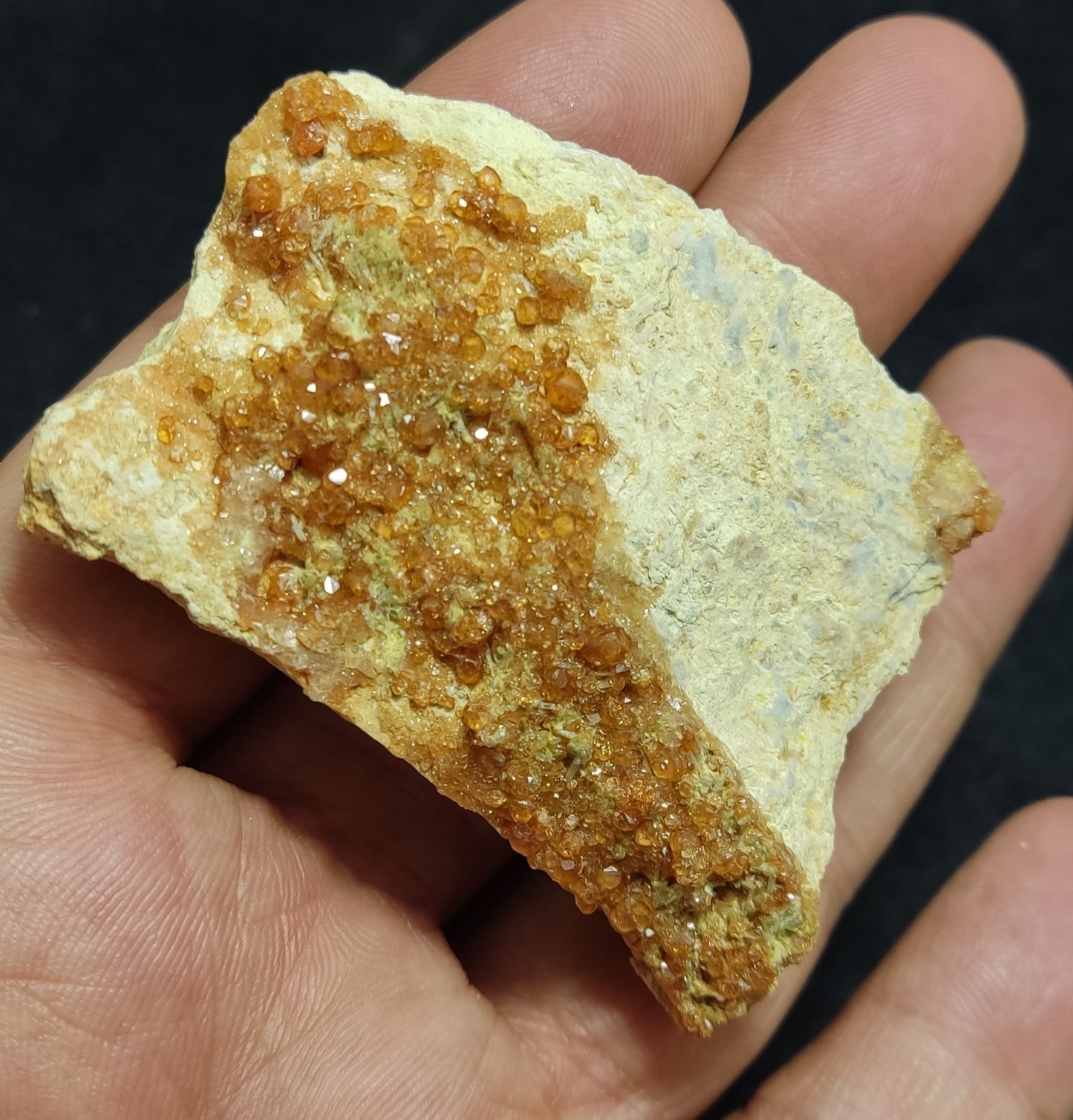 Natural Garnets variety hessonite on matrix 63 grams