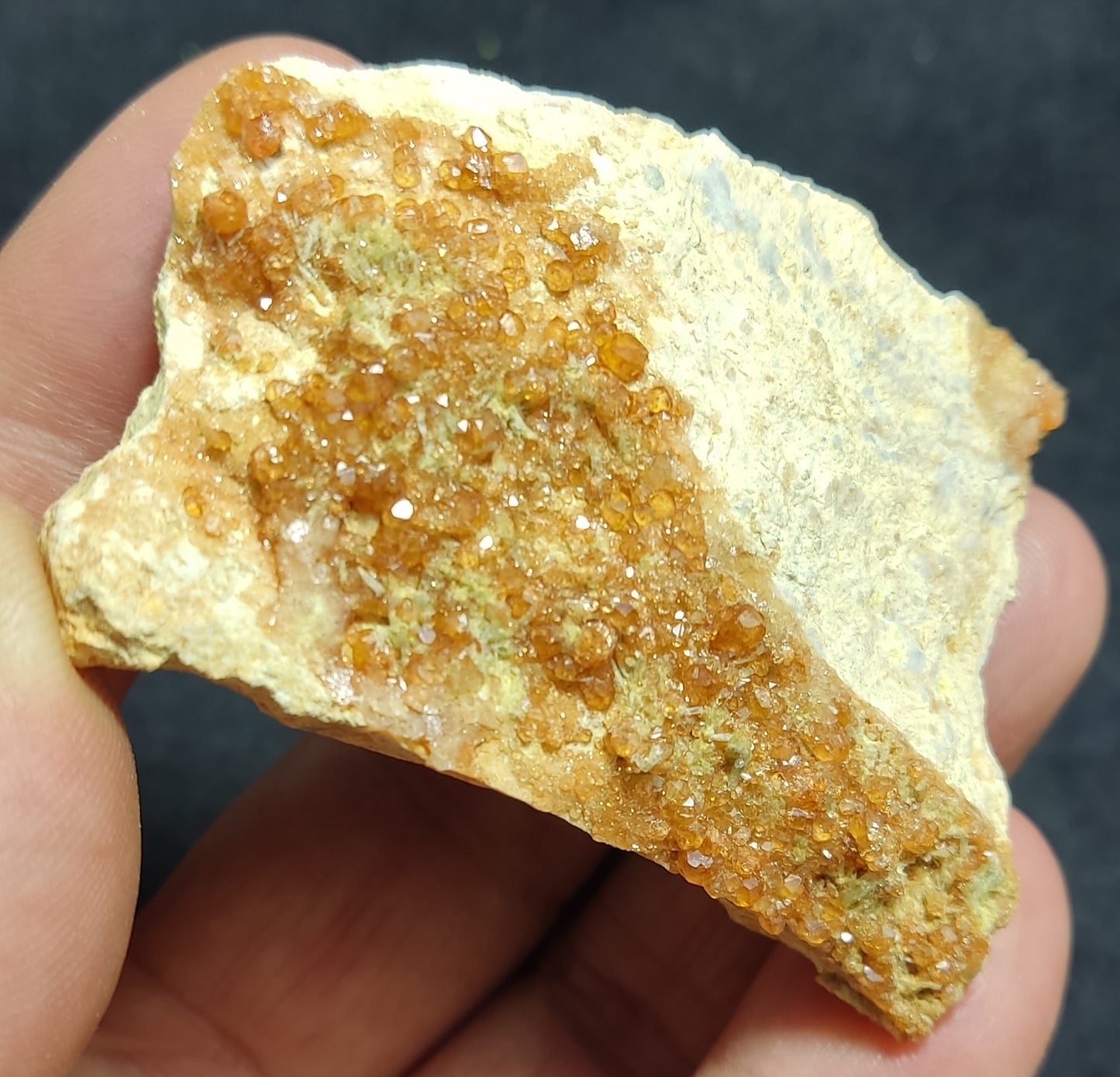 Natural Garnets variety hessonite on matrix 63 grams