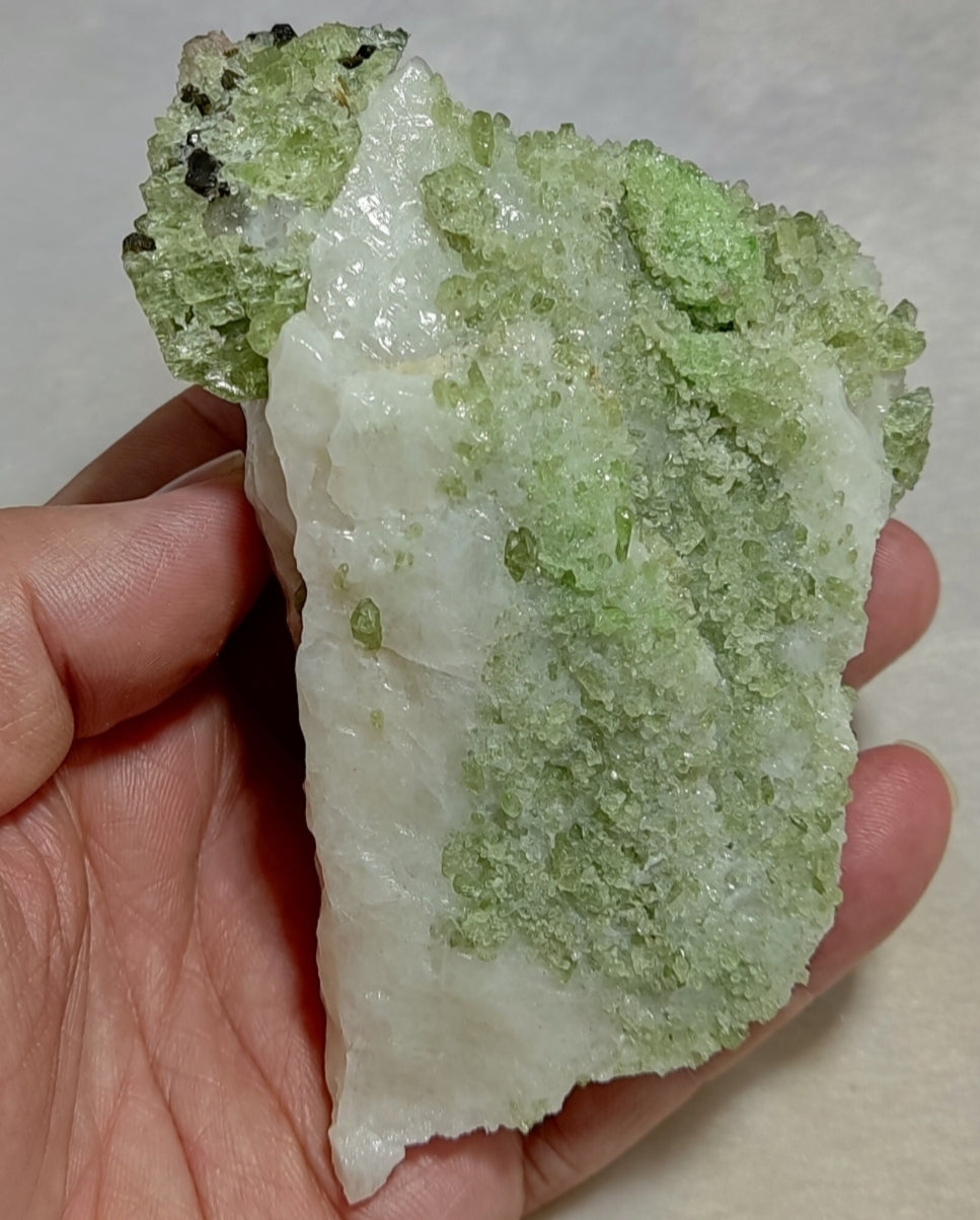 Green diopside crystals on matrix 500 grams