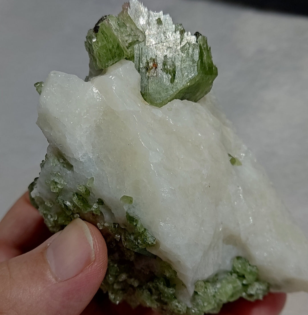 Green diopside crystals on matrix 500 grams