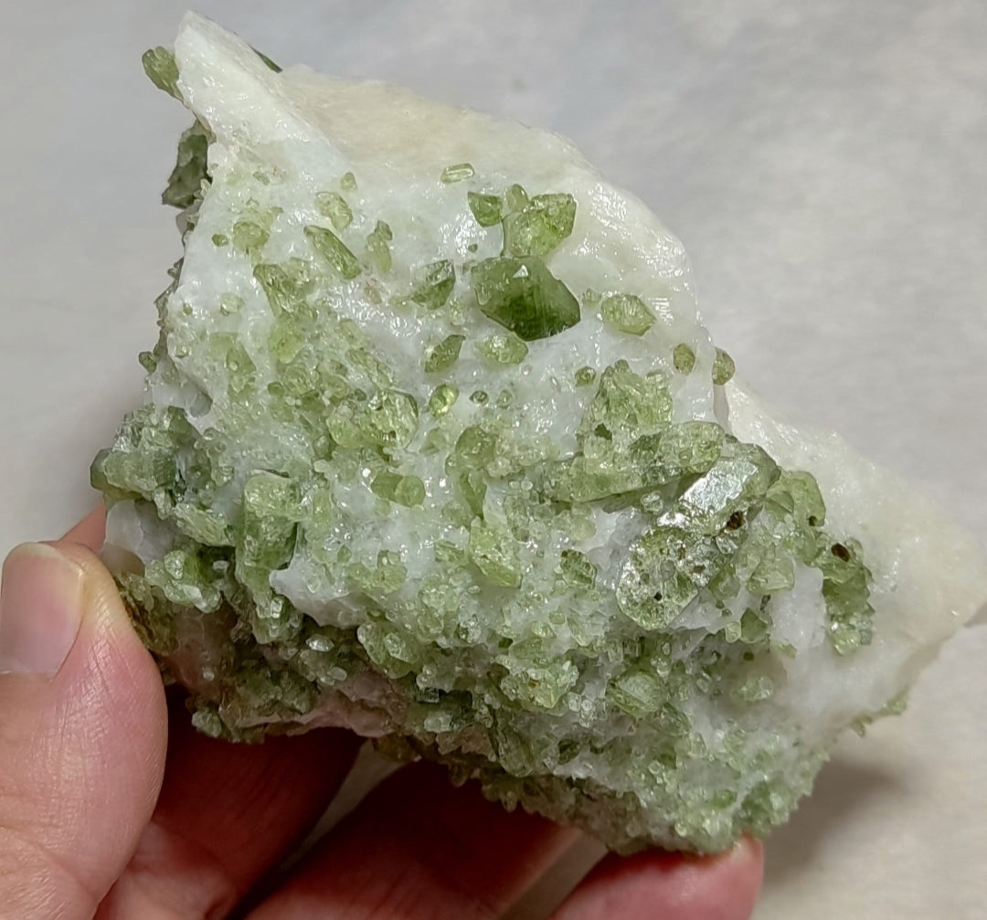 Green diopside crystals on matrix 500 grams