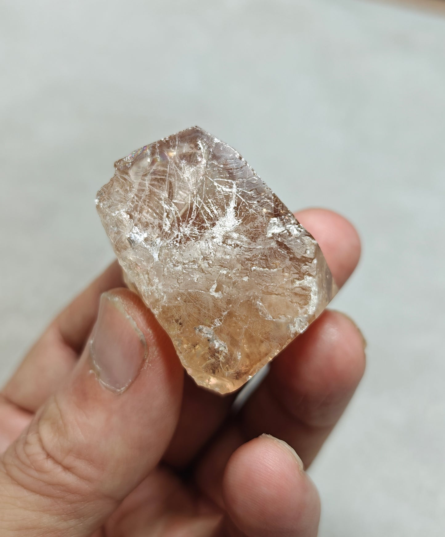 Peach color topaz crystal 86 grams