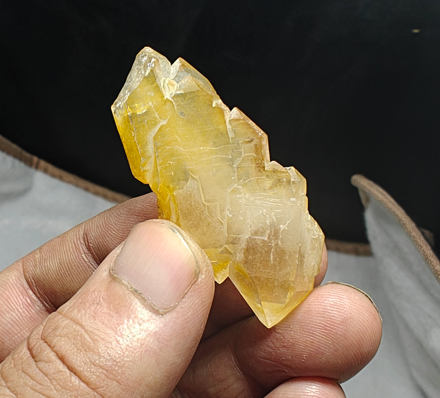 Natural iron included yellow faden quartz 24 grams