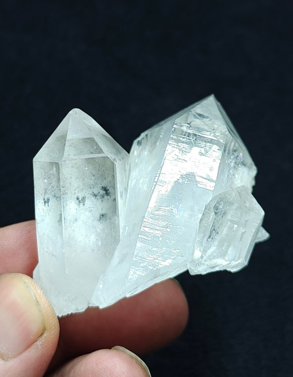 Twin terminated Quartz Crystals interconnected 76 grams