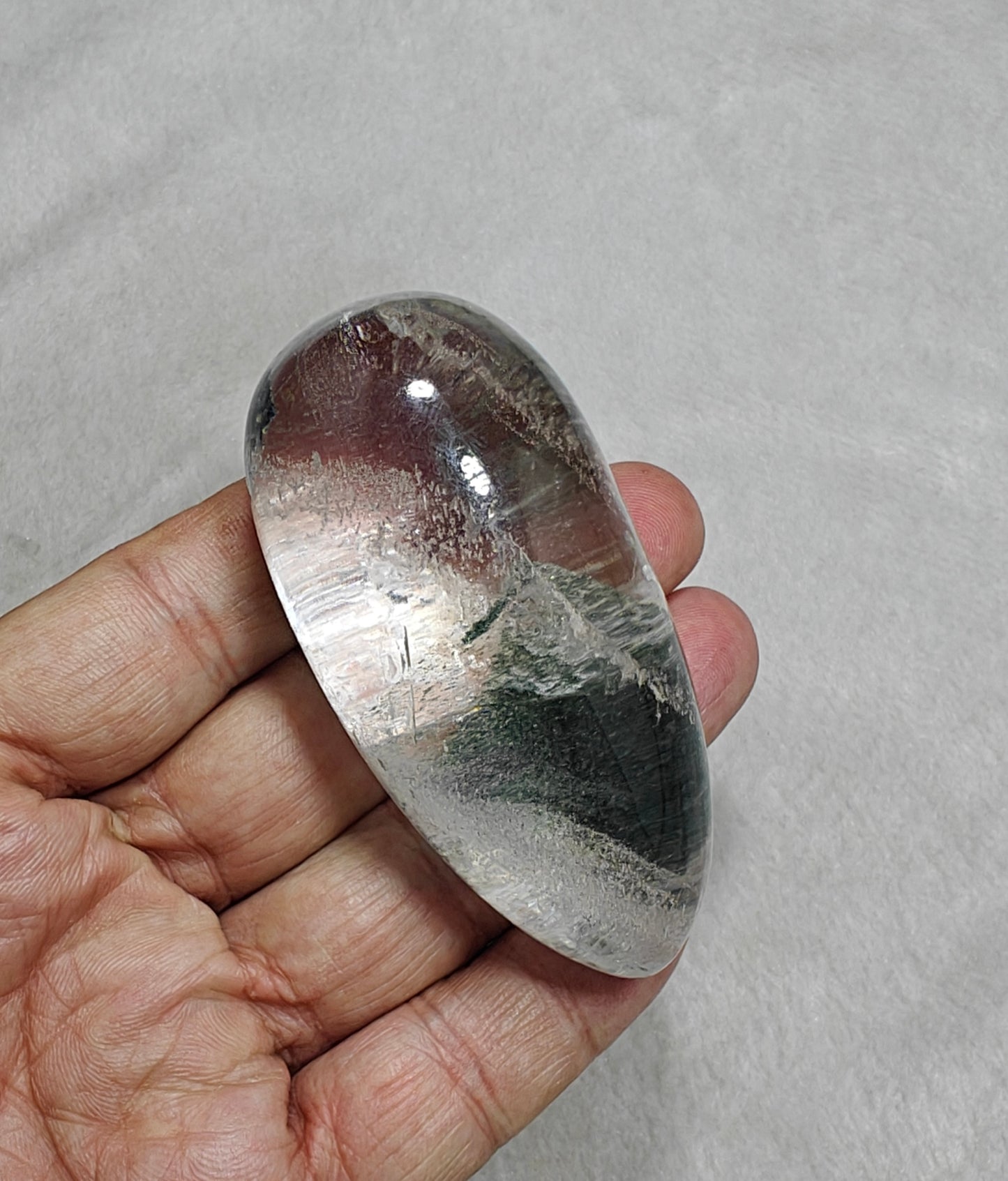 Chlorite included quartz cabochon 775 carats (155 grams)