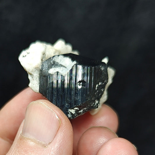 Natural Tourmaline crystal specimen with associated albite 29 grams