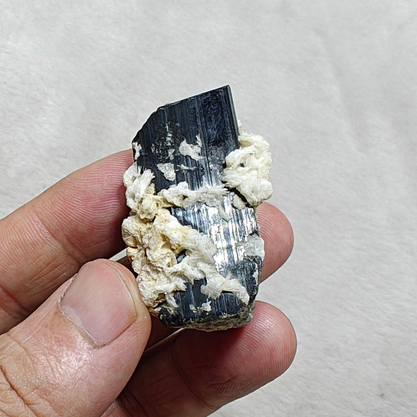 Natural Tourmaline crystal with associated Albite 47 grams