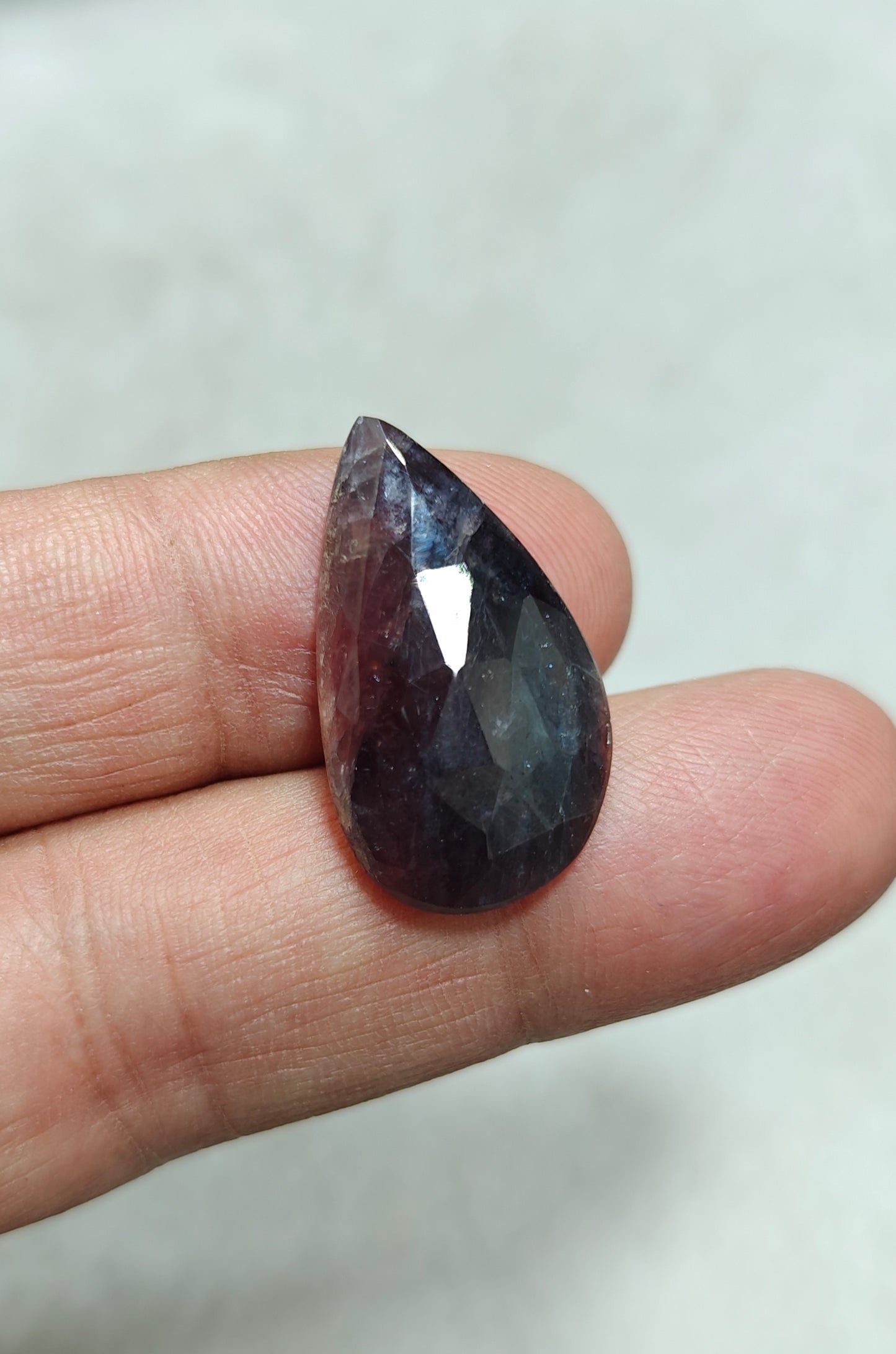 Single beautiful rose cut sapphire tear drop shape 27 carats