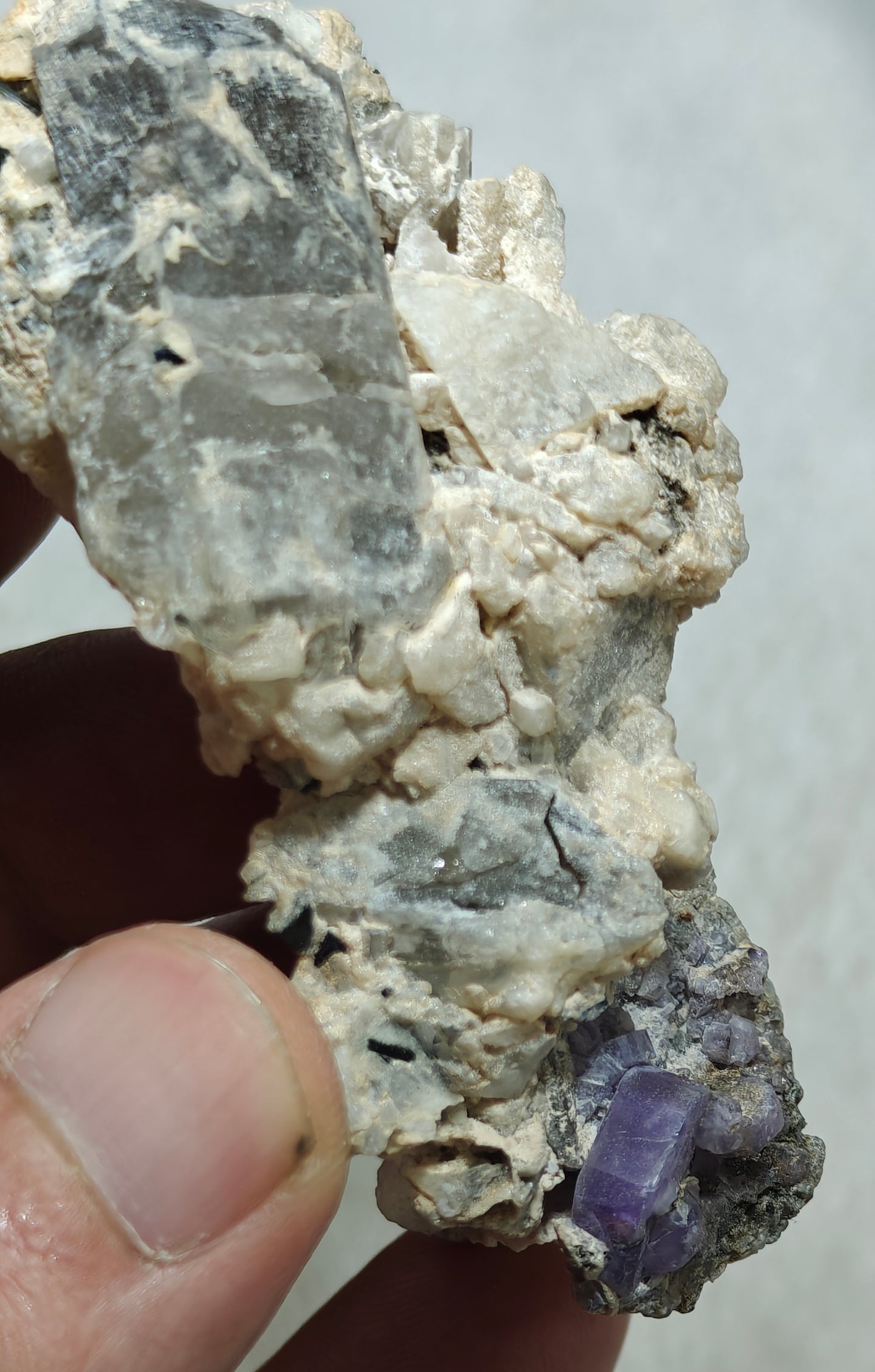An amazing specimen of purple Apatite crystals on matrix 120 grams