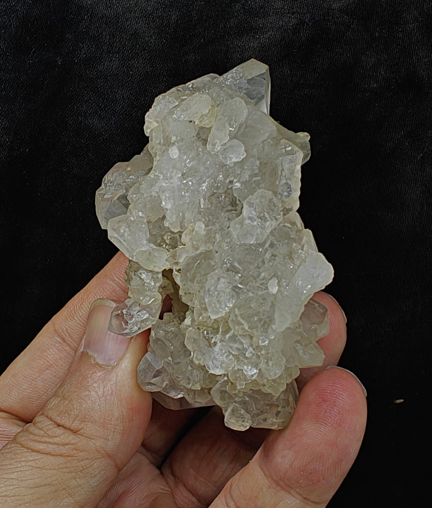 Natural Quartz Cluster with tiny rutiles inclusions 129 grams