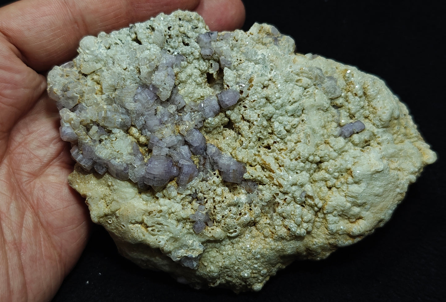 Purple Apatite crystals on matrix 528 grams