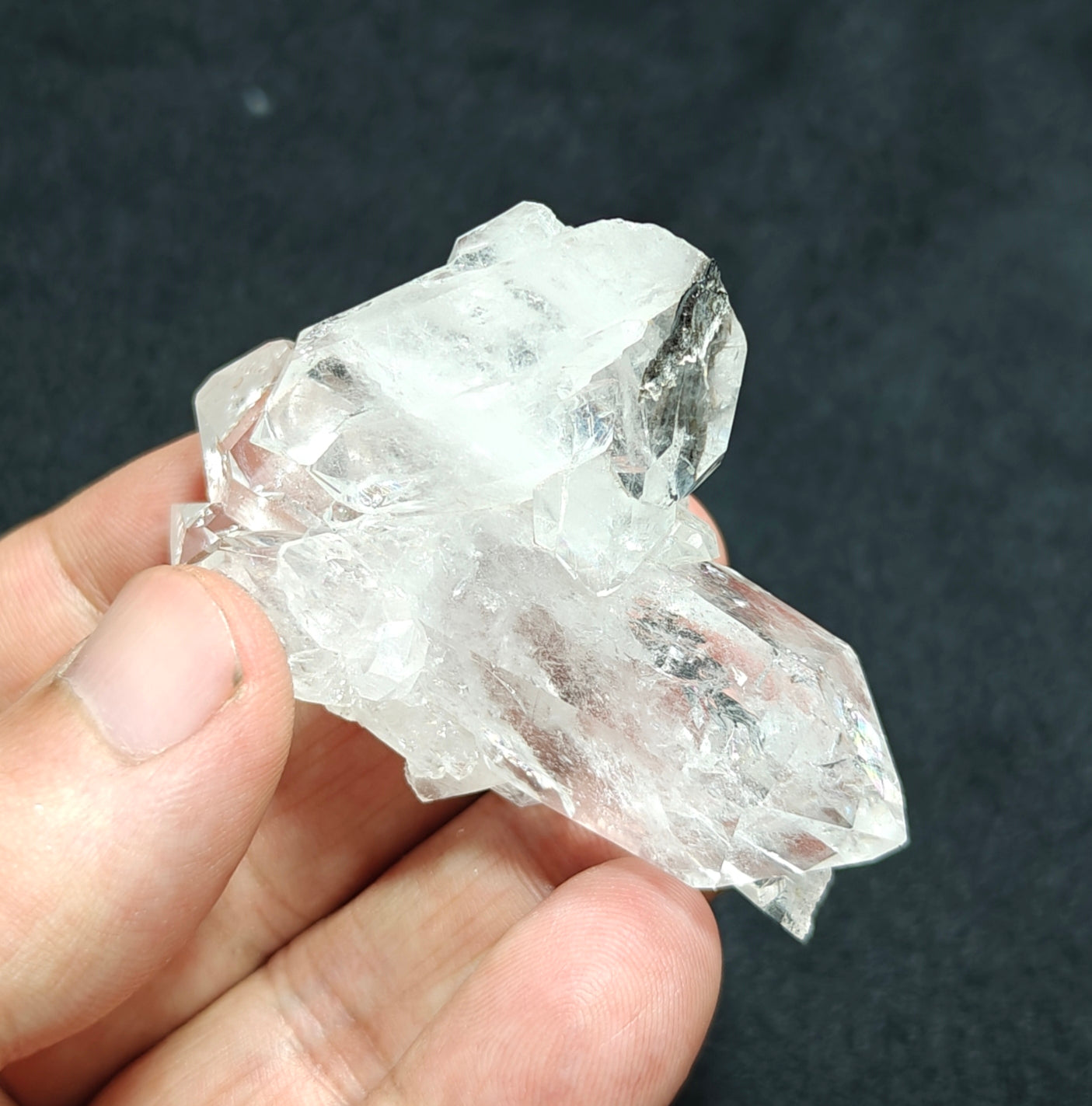 Single beautiful brookite included Quartz Crystals cluster 54 grams