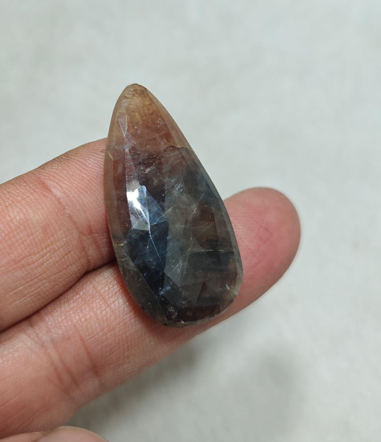 Rose cut sapphire with flat bottom 53 carats