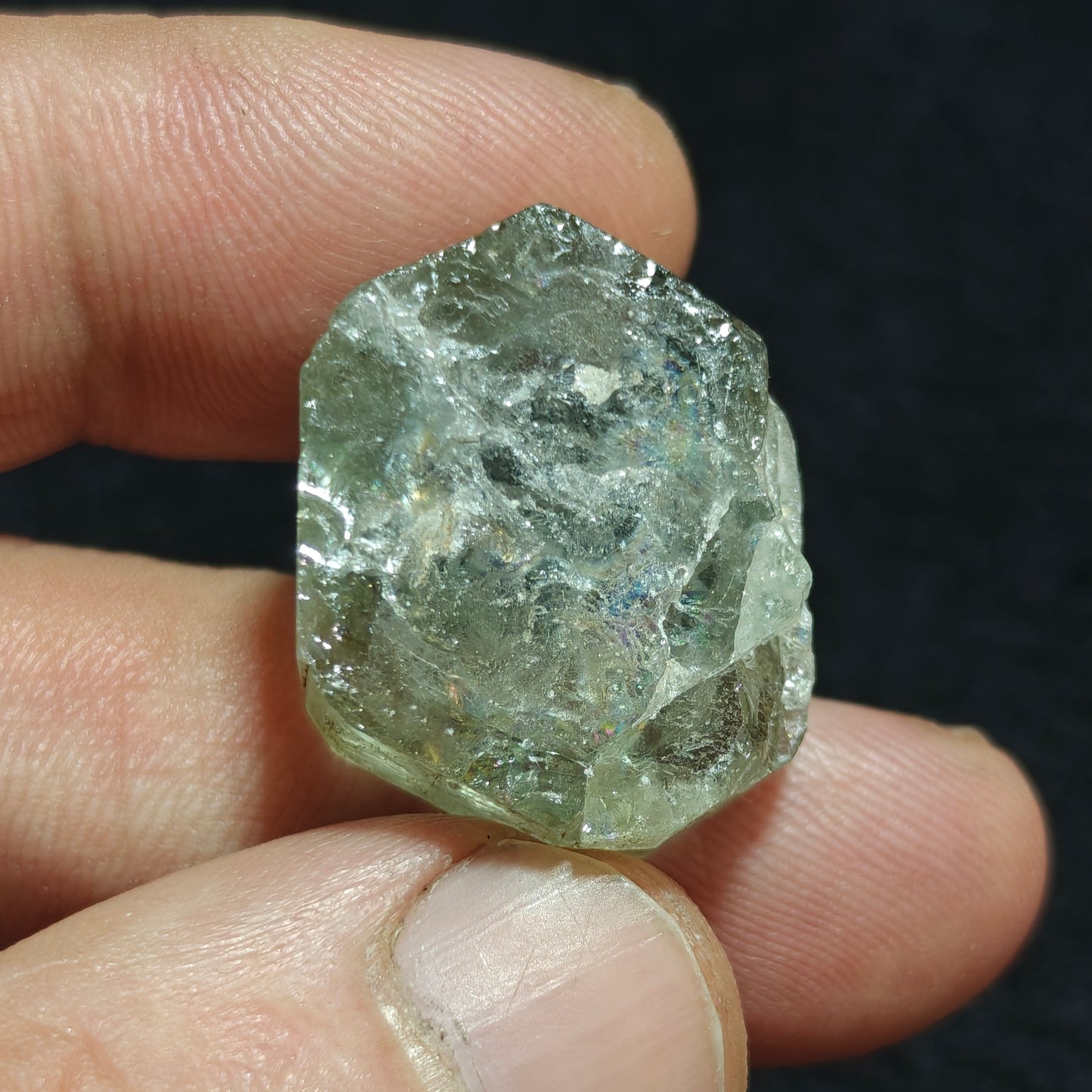 Natural green apatite crystal 14 grams