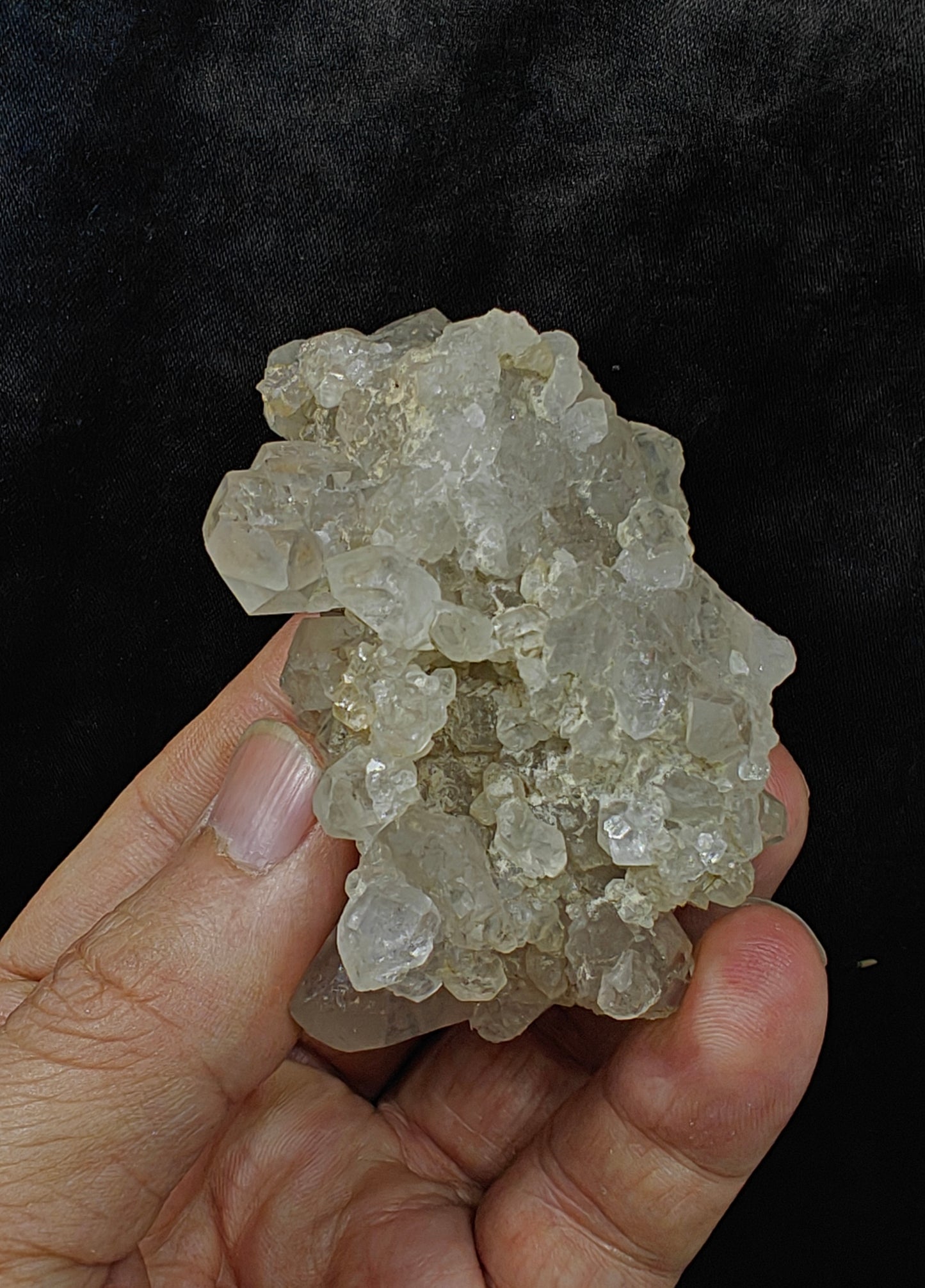 Natural Quartz Cluster with tiny rutiles inclusions 129 grams