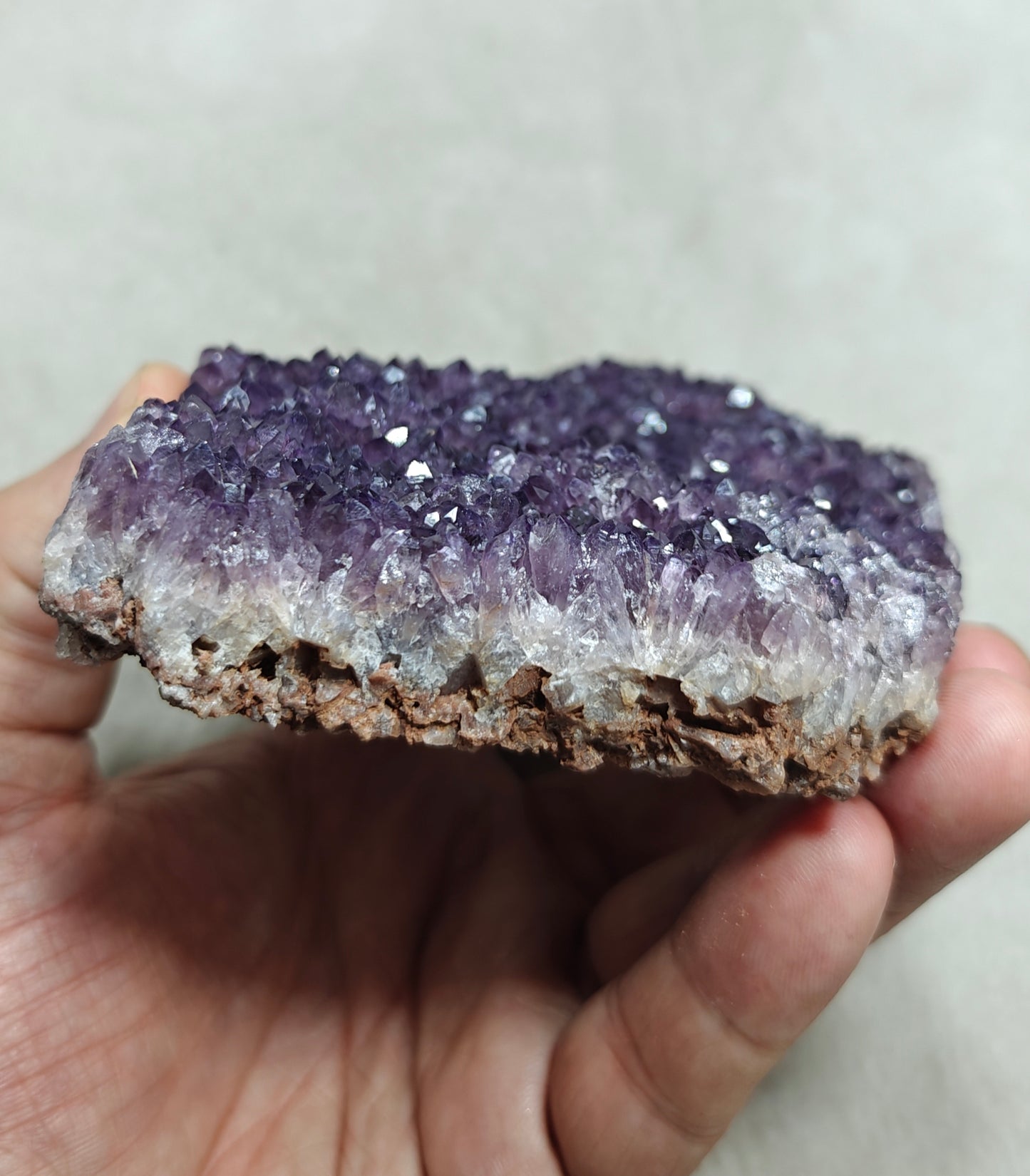 Natural drusy amethyst Clusters plate 402 grams