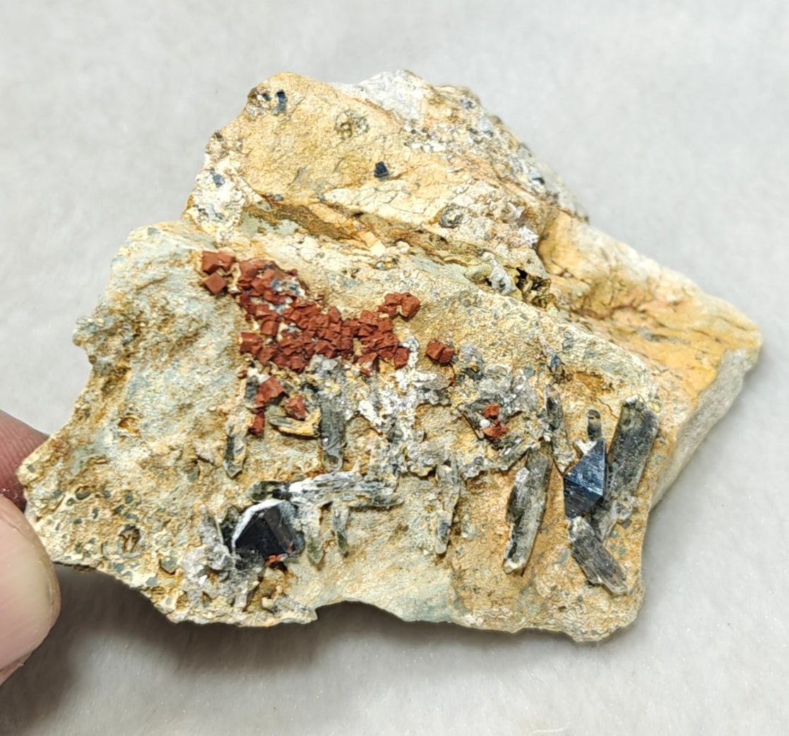 Anatase Crystals with chlorite quartz on matrix with possible pyrite cubes 128 grams