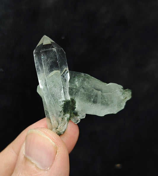 Natural chlorite quartz crystal cross formation 19 grams
