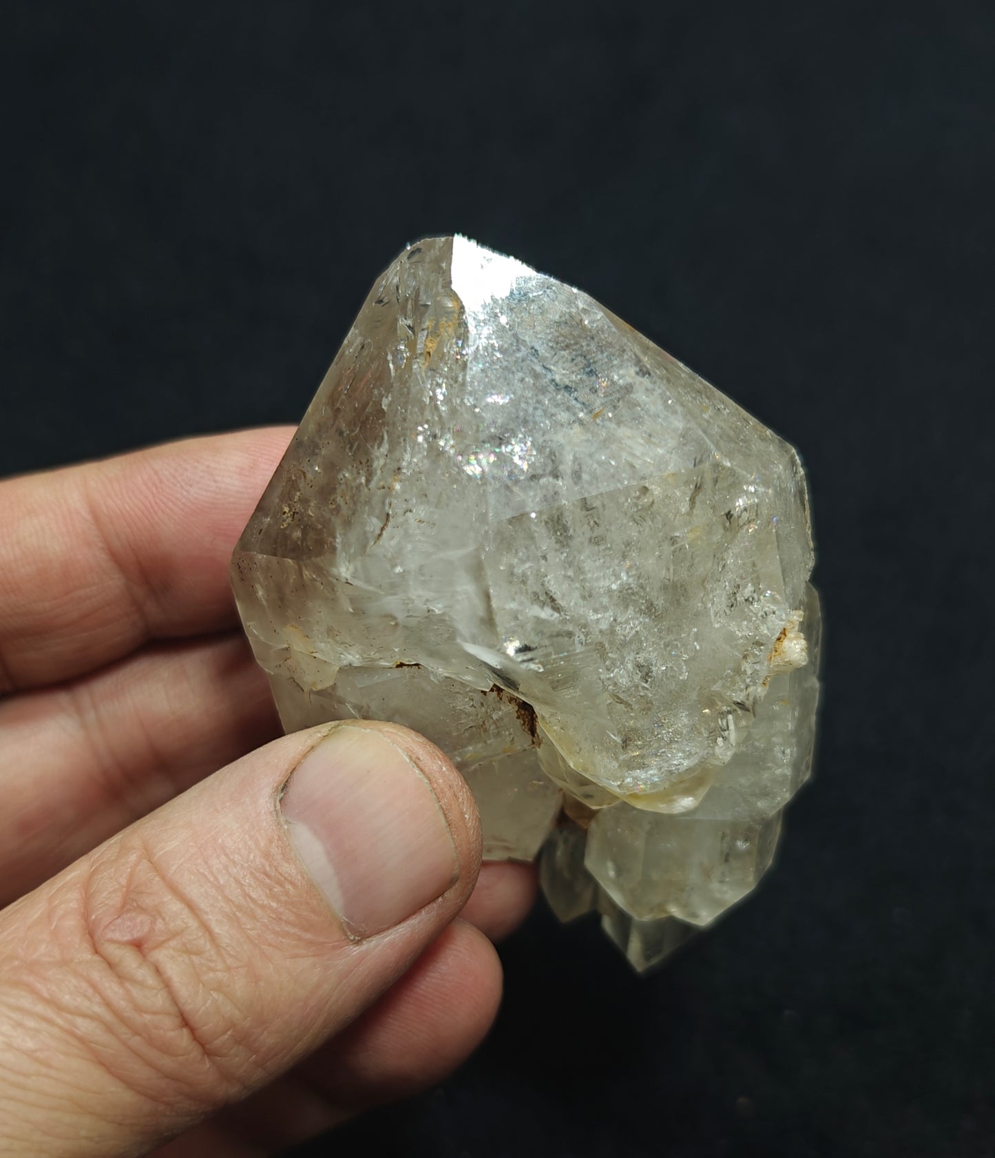Natural double terminated Elestial/skeletal quartz scepter like formation 135 grams
