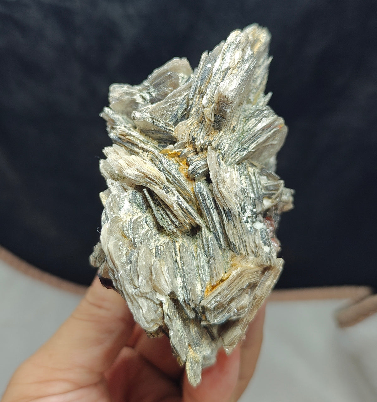 Natural spessartine garnet embedded in muscovite and albite 433 grams