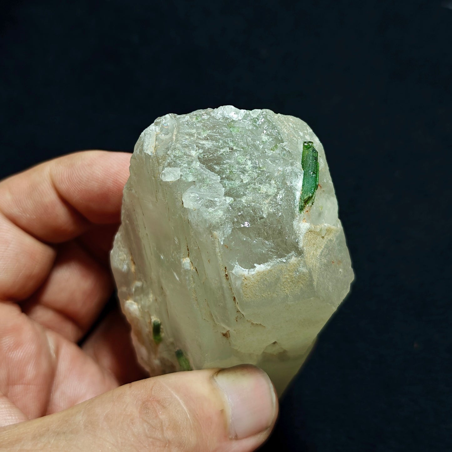 Natural quartz with green Tourmalines 265 grams
