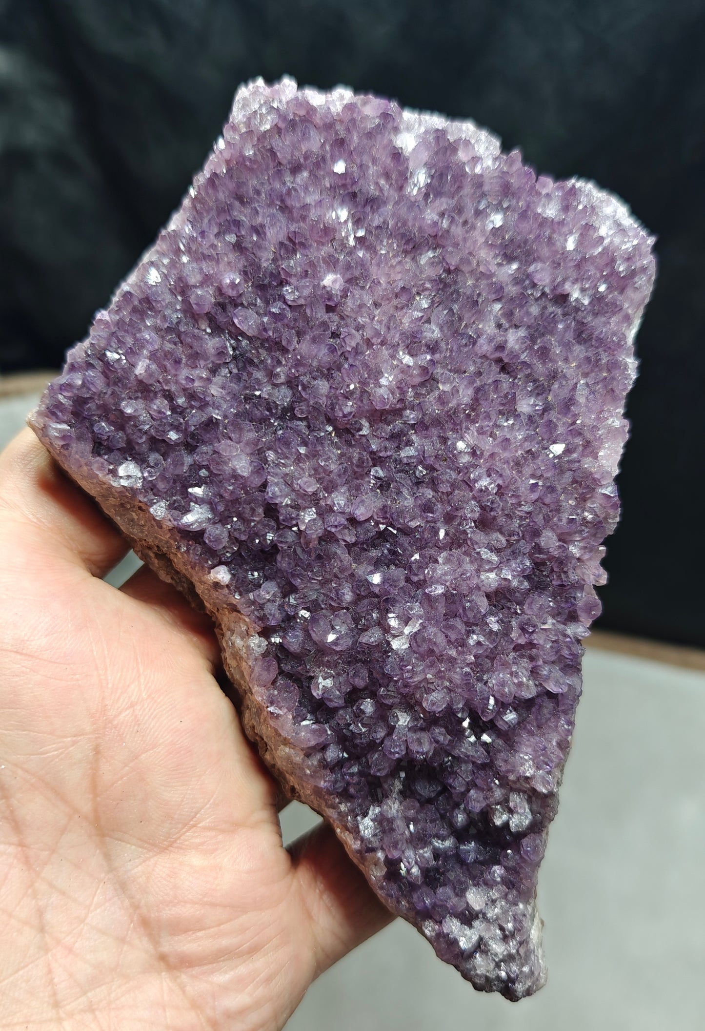 Natural Drusy Amethyst crystals Cluster plate 383 grams