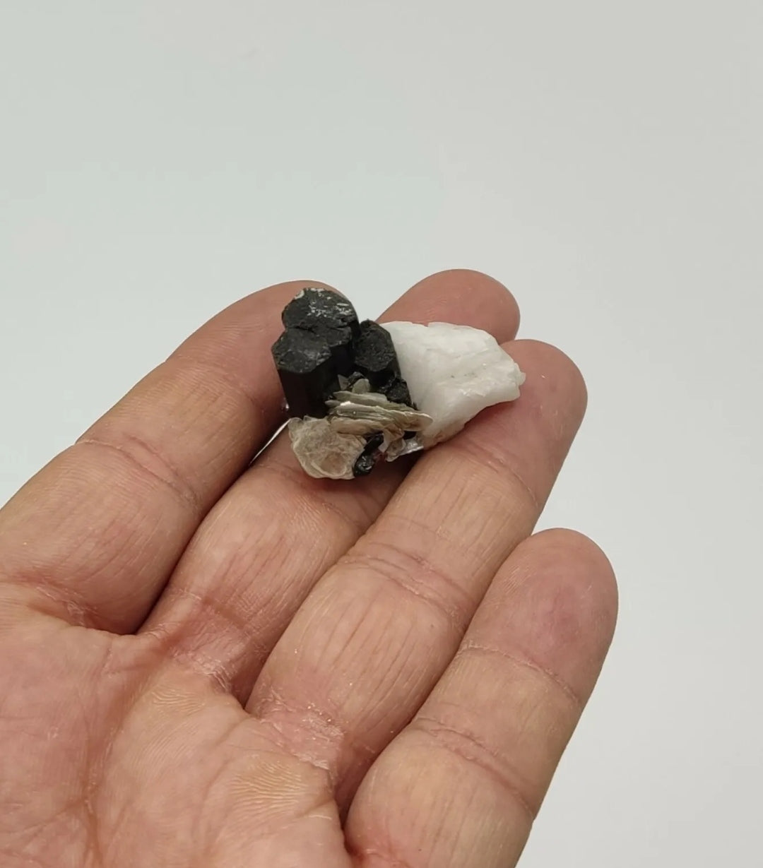 Thumbnail miniature Tourmalines with muscovite spessartine and albite 15 grams