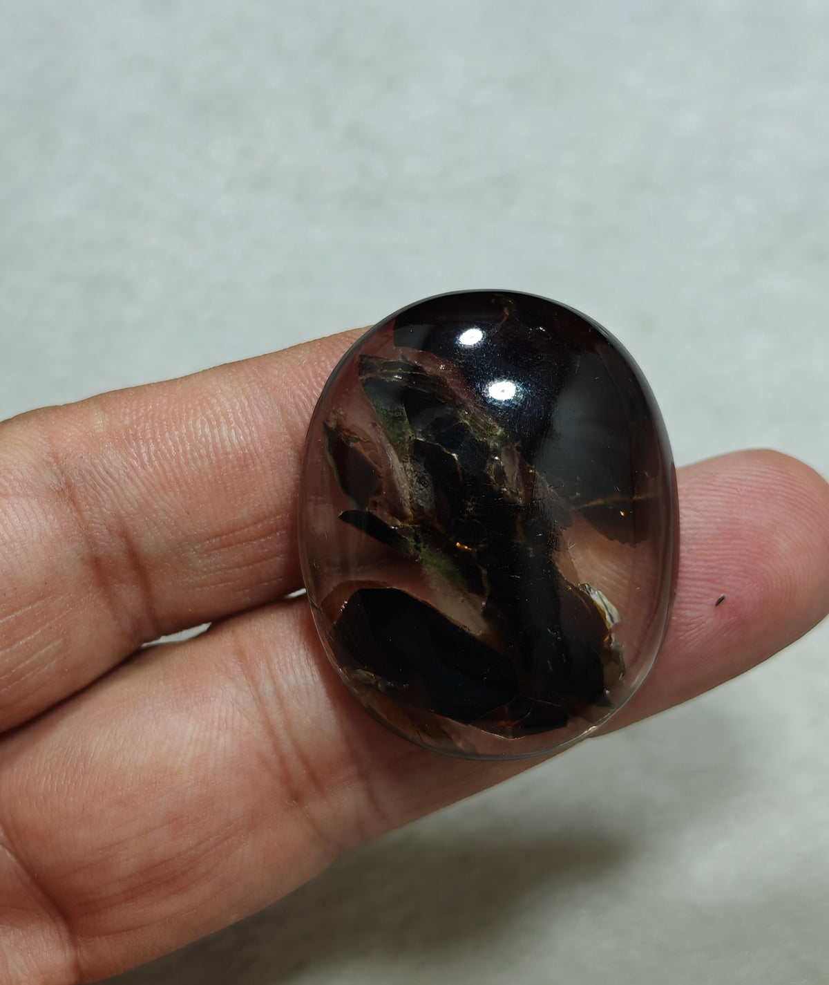Mica included Quartz cabochon 88 carats