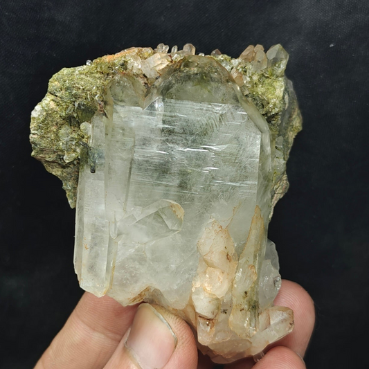 Natural Epidote Quartz cluster 157 grams