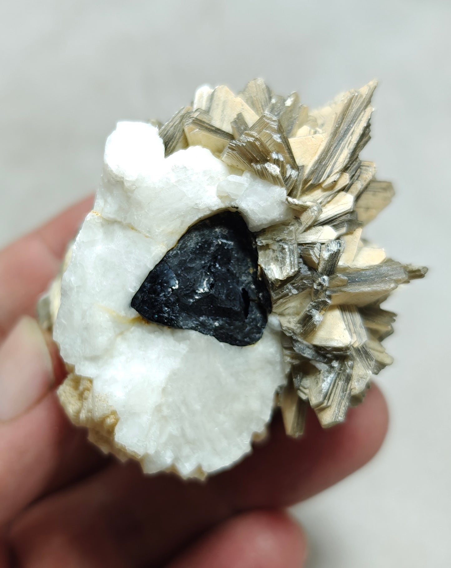 Natural specimen of combination of Albite, Schorl, and Muscovite 137 grams