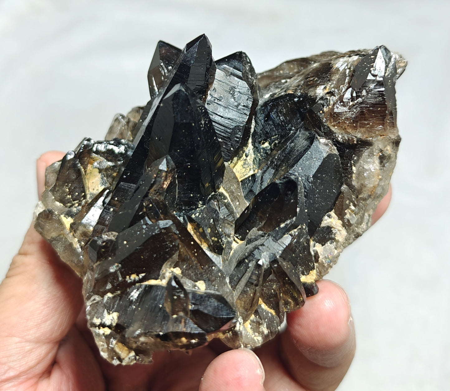 Natural smoky quartz cluster 296 grams