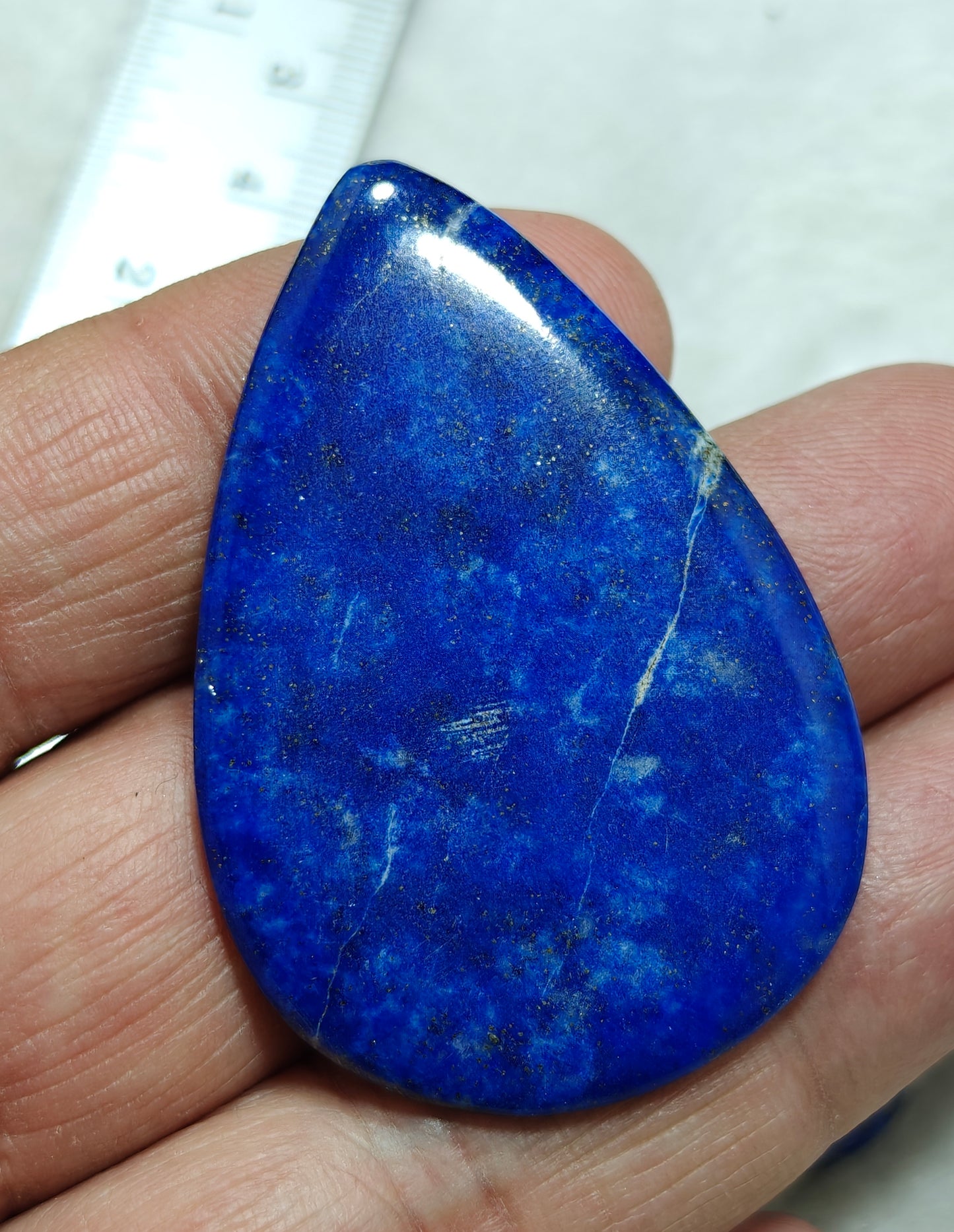 3 Lapis Lazuli Cabochons pear shaped flat back