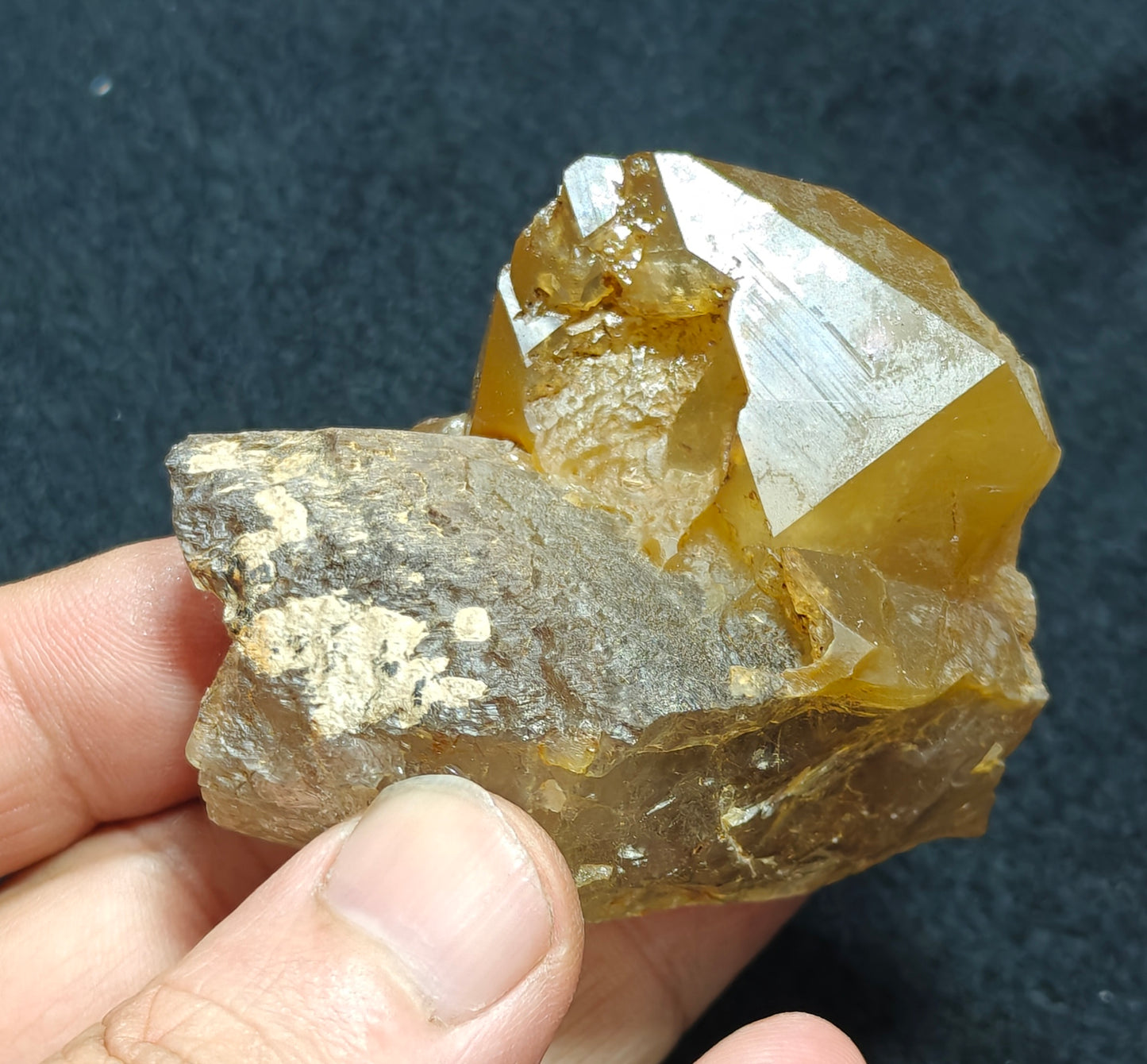 Astrophyllite included terminated Quartz Crystal on matrix 144 grams