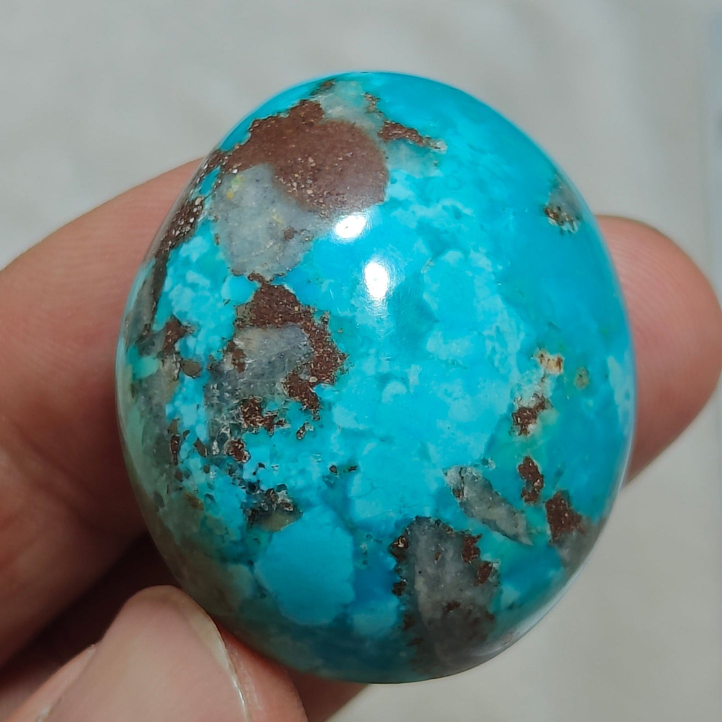Natural stabilized turquoise cabochon with Pyrite 29.7 grams