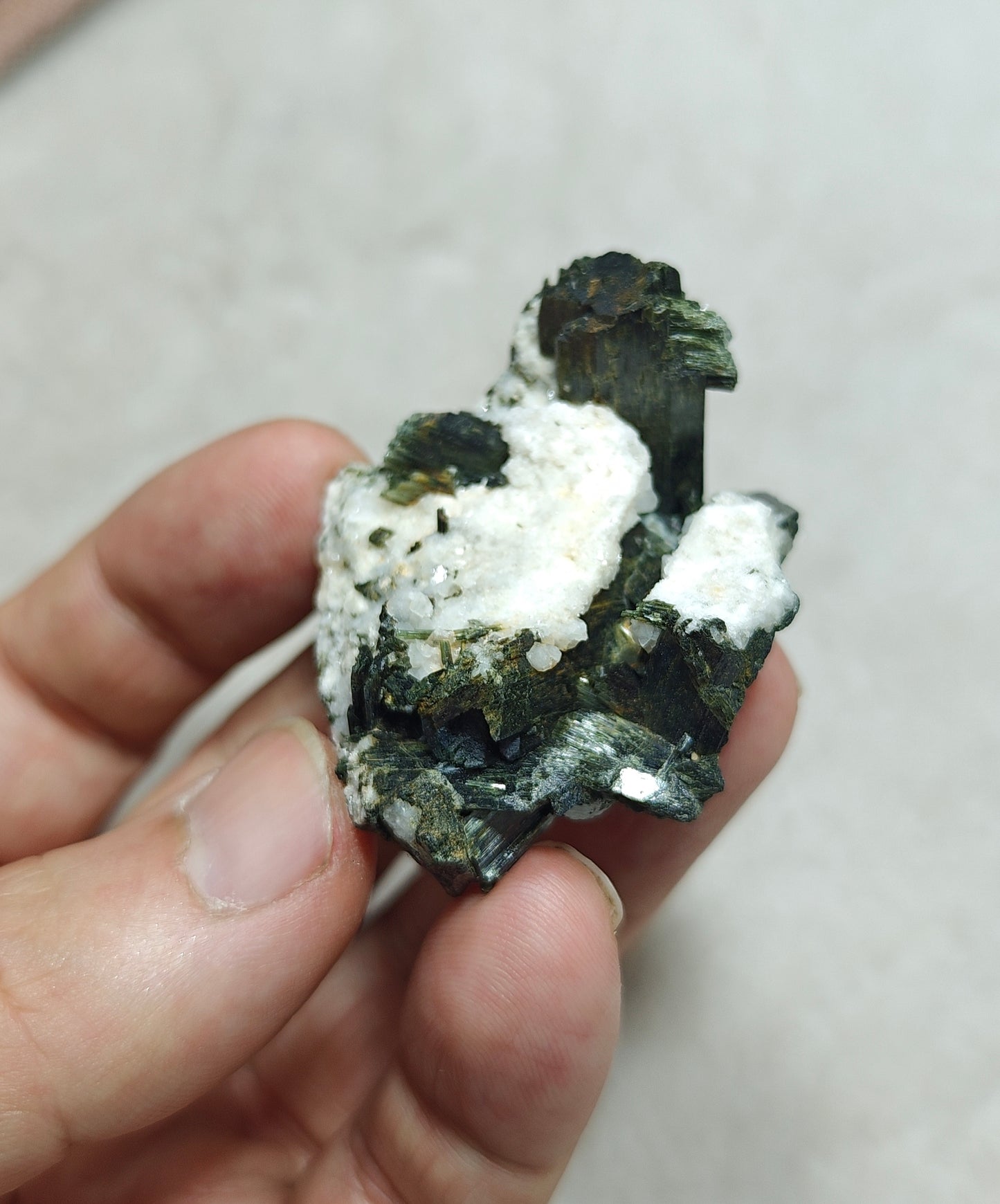 Single beautiful aesthetic aegirine crystals on matrix specimen 47 grams