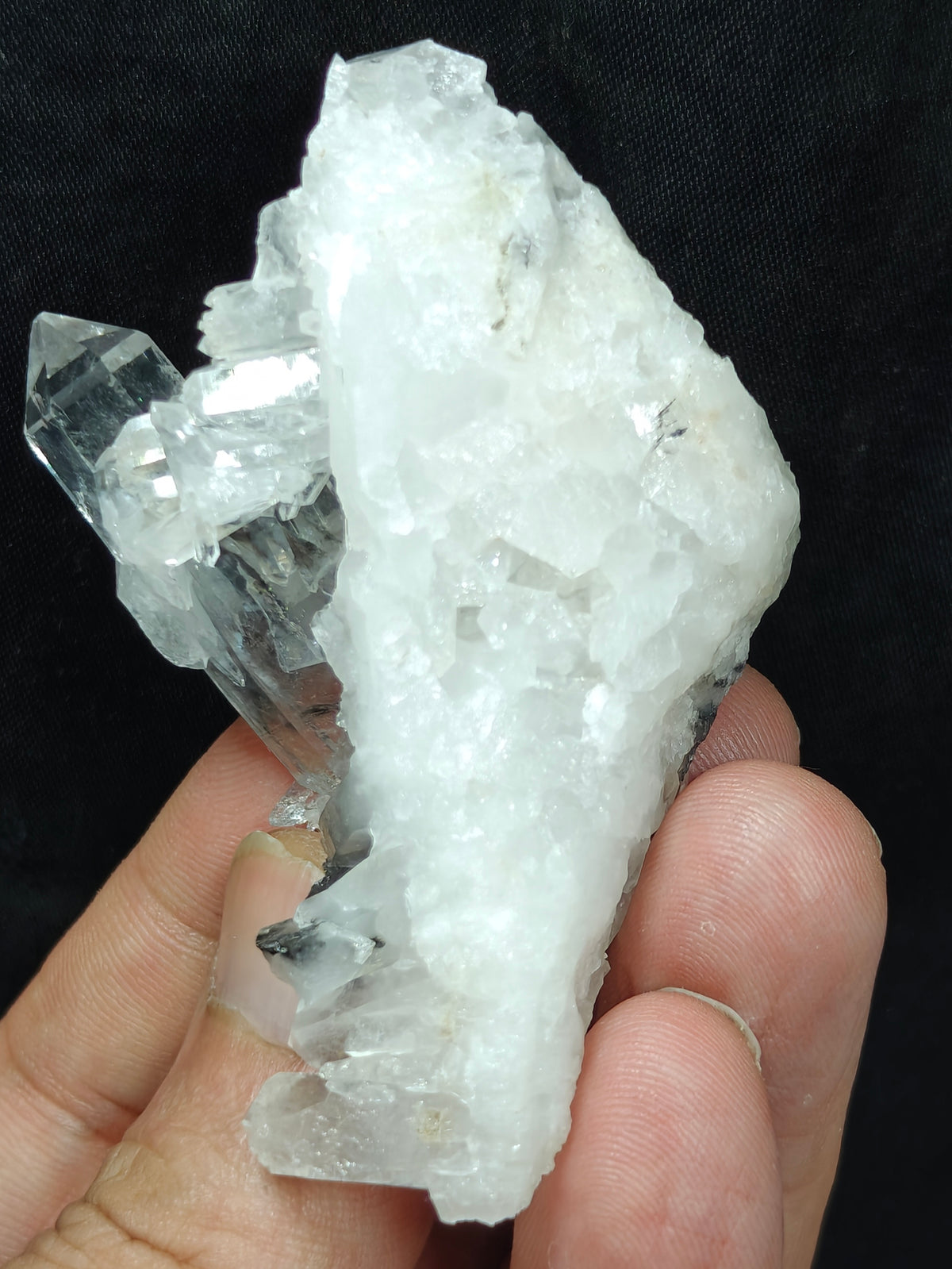 Natural brookite quartz cluster 62 grams