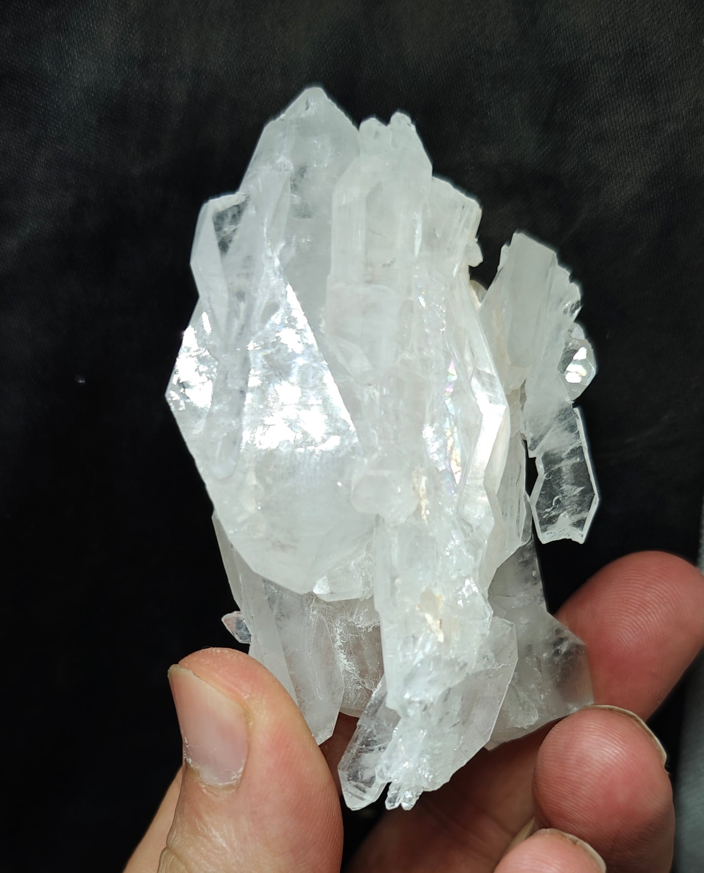 Single beautiful terminated Faden Quartz crystals cluster 114 grams