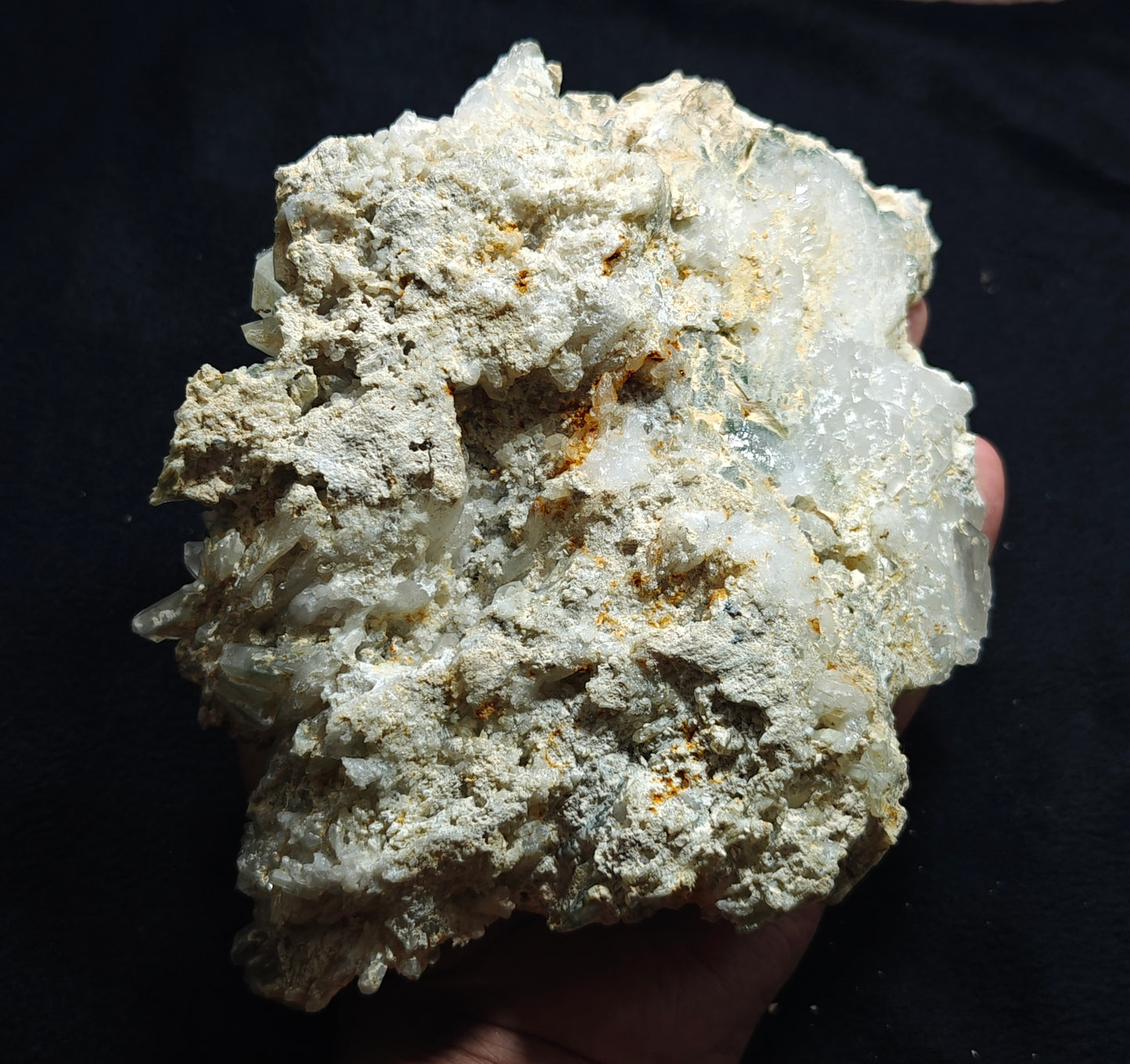 Quartz crystals cluster with chlorite inclusions 1680 grams