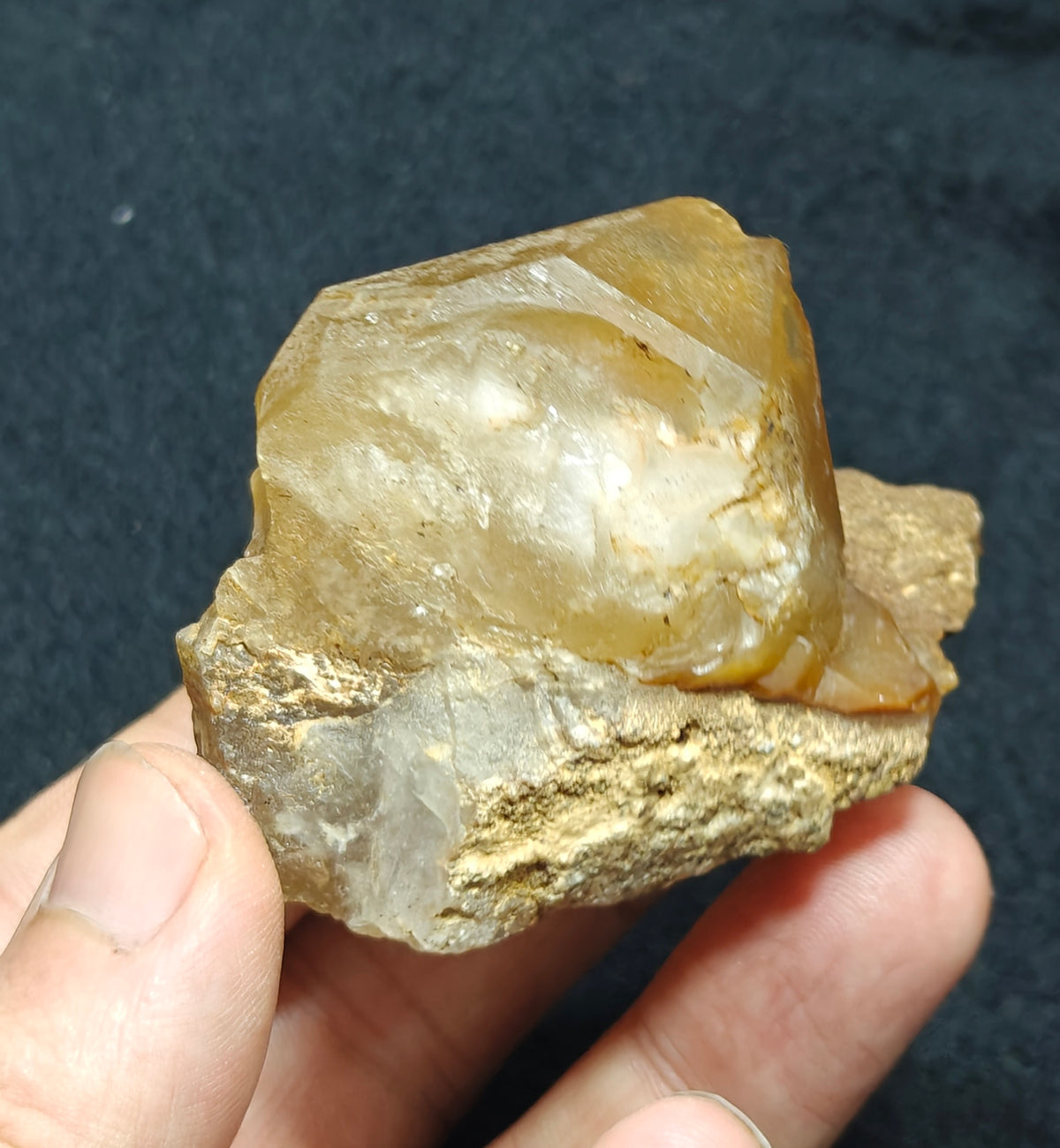Astrophyllite included terminated Quartz Crystal on matrix 144 grams