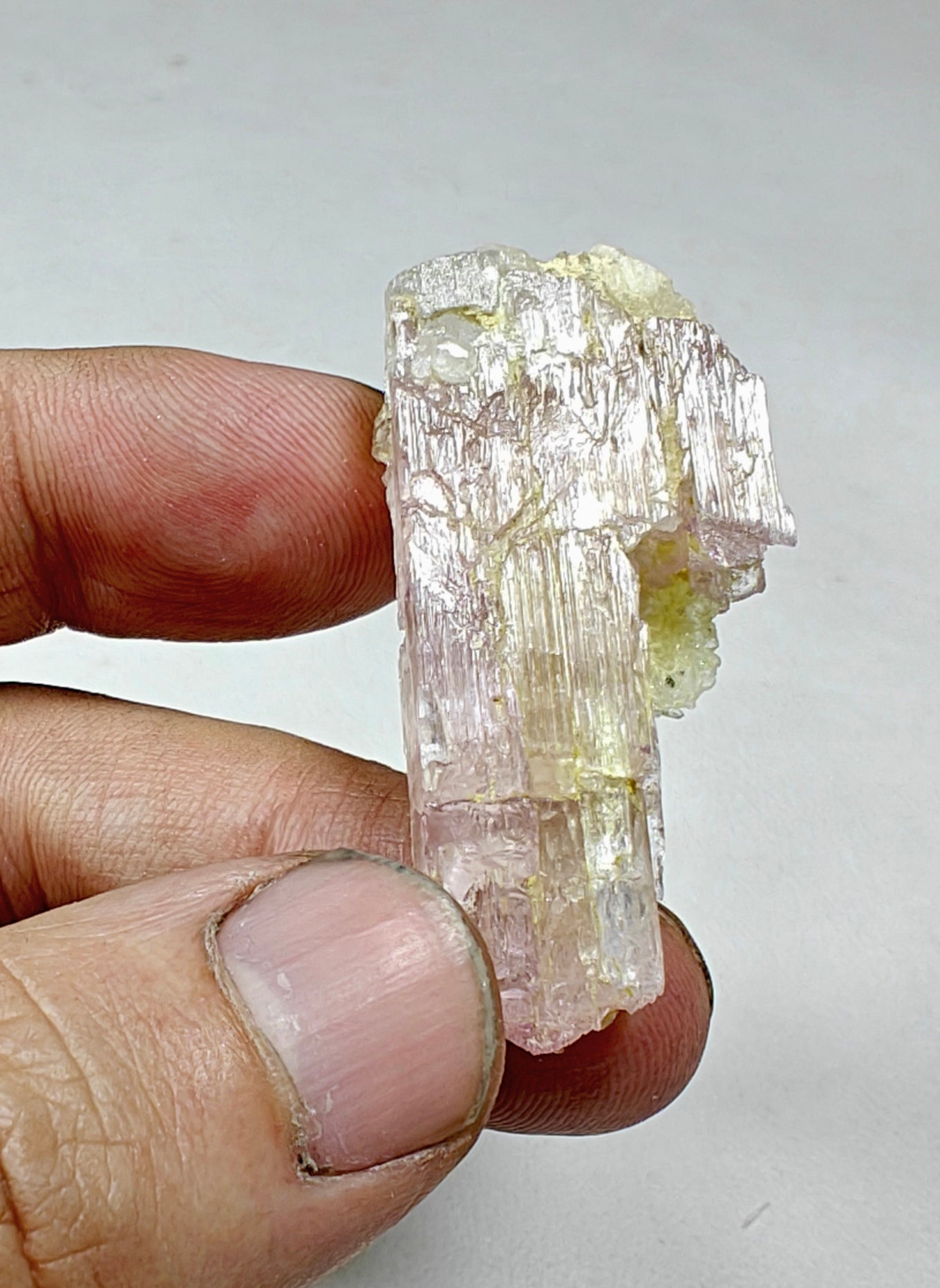Natural etched kunzite crystal 20 grams