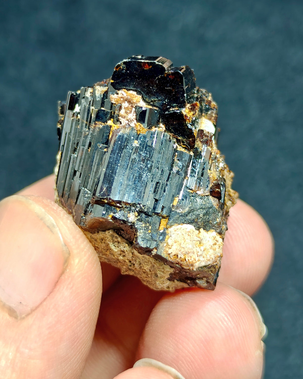 Natural dark brown Vesuvianite crystal on matrix 25 grams