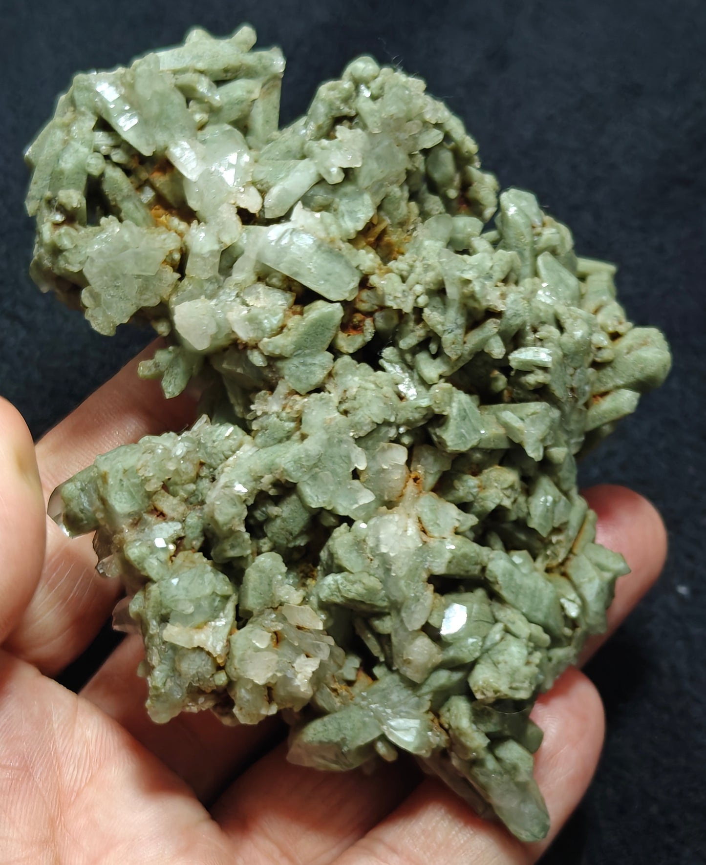 Chlorite Quartz crystals cluster 224 grams