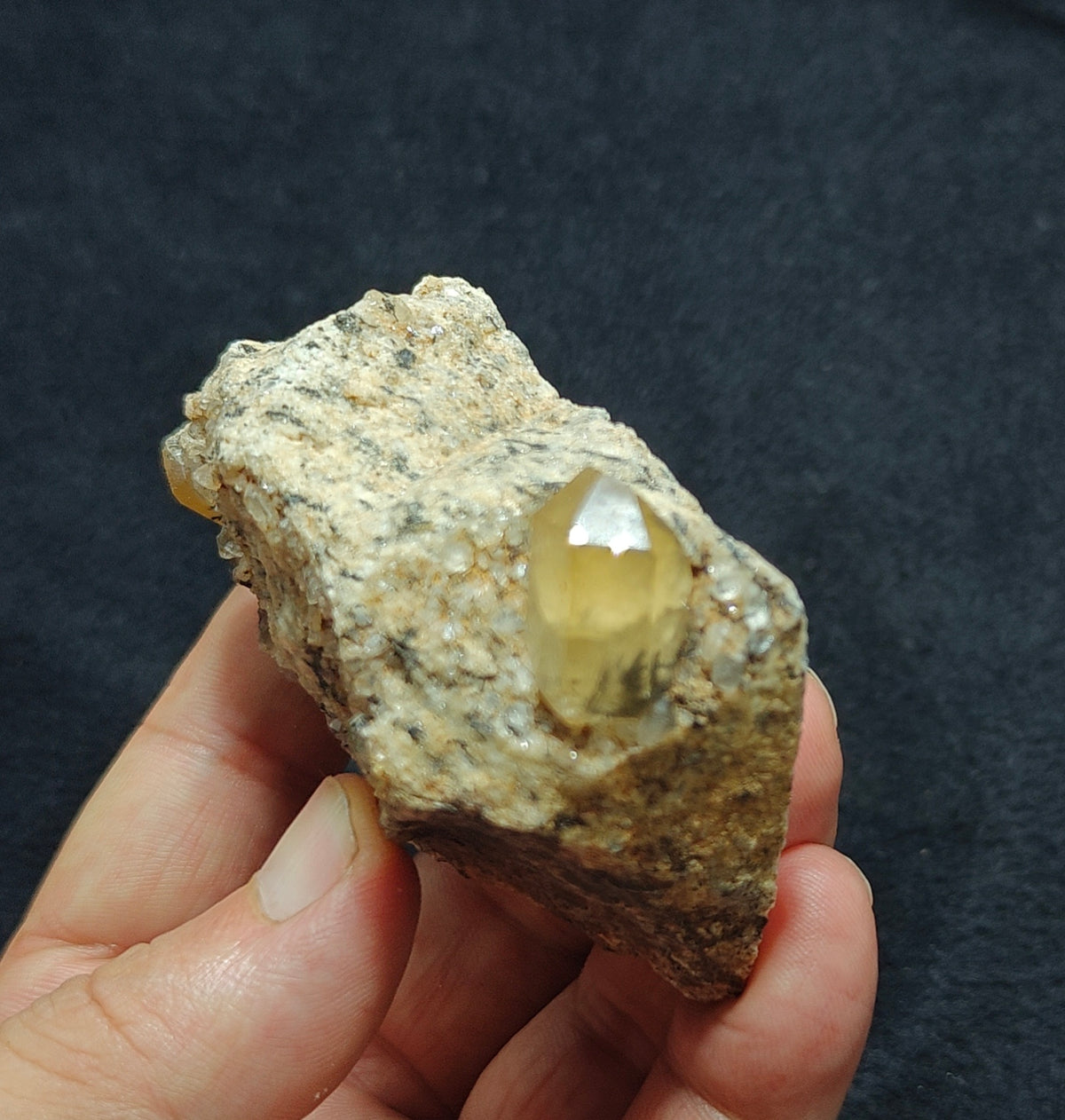 Astrophyllite included terminated Quartz Crystals on matrix with aegirine 193 grams