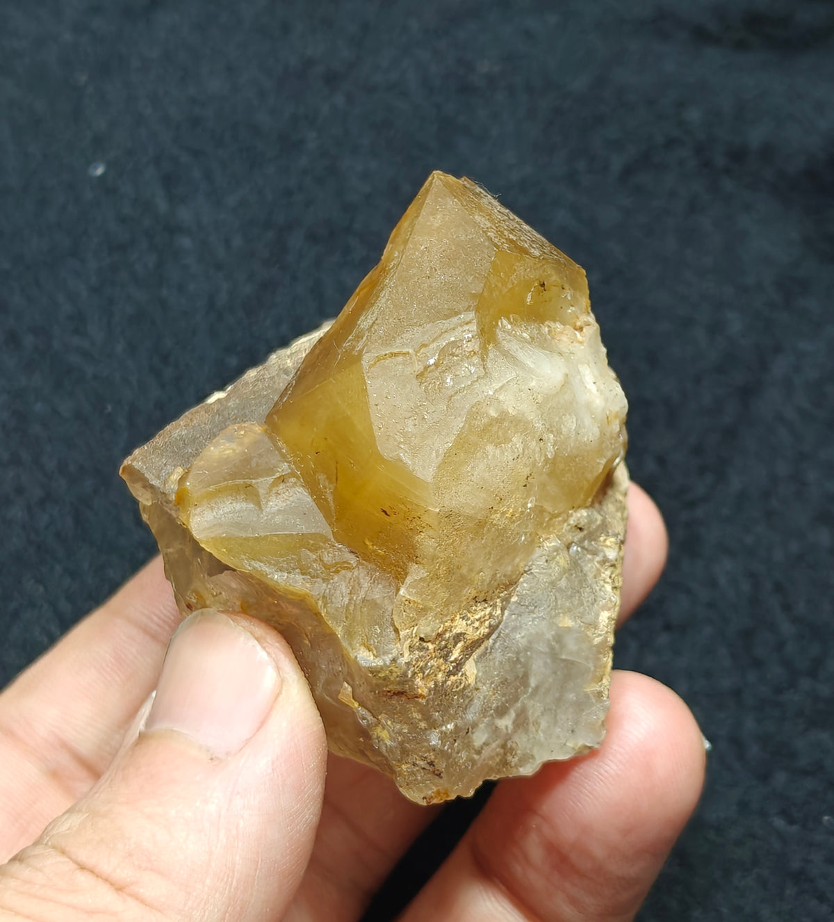 Astrophyllite included terminated Quartz Crystal on matrix 144 grams