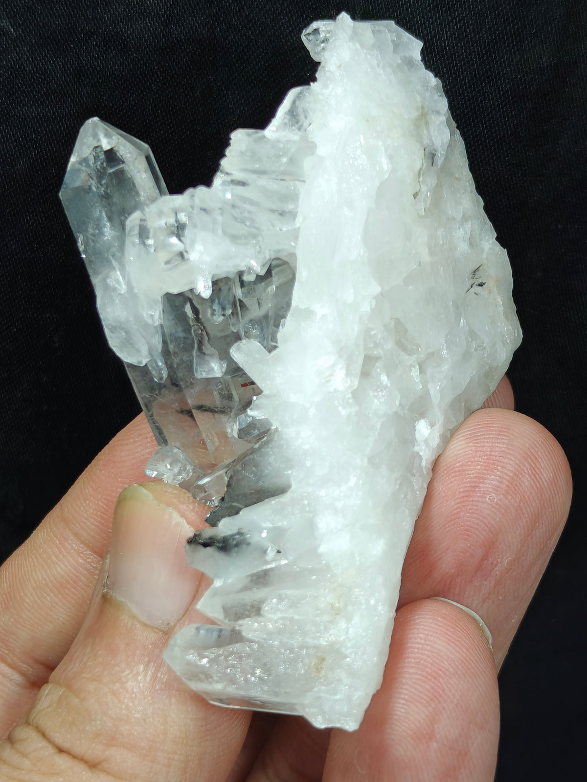 Natural brookite quartz cluster 62 grams