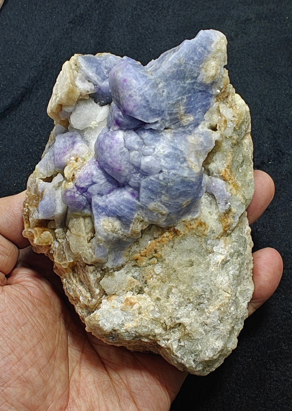 Natural hackmanite specimen on matrix 730 grams