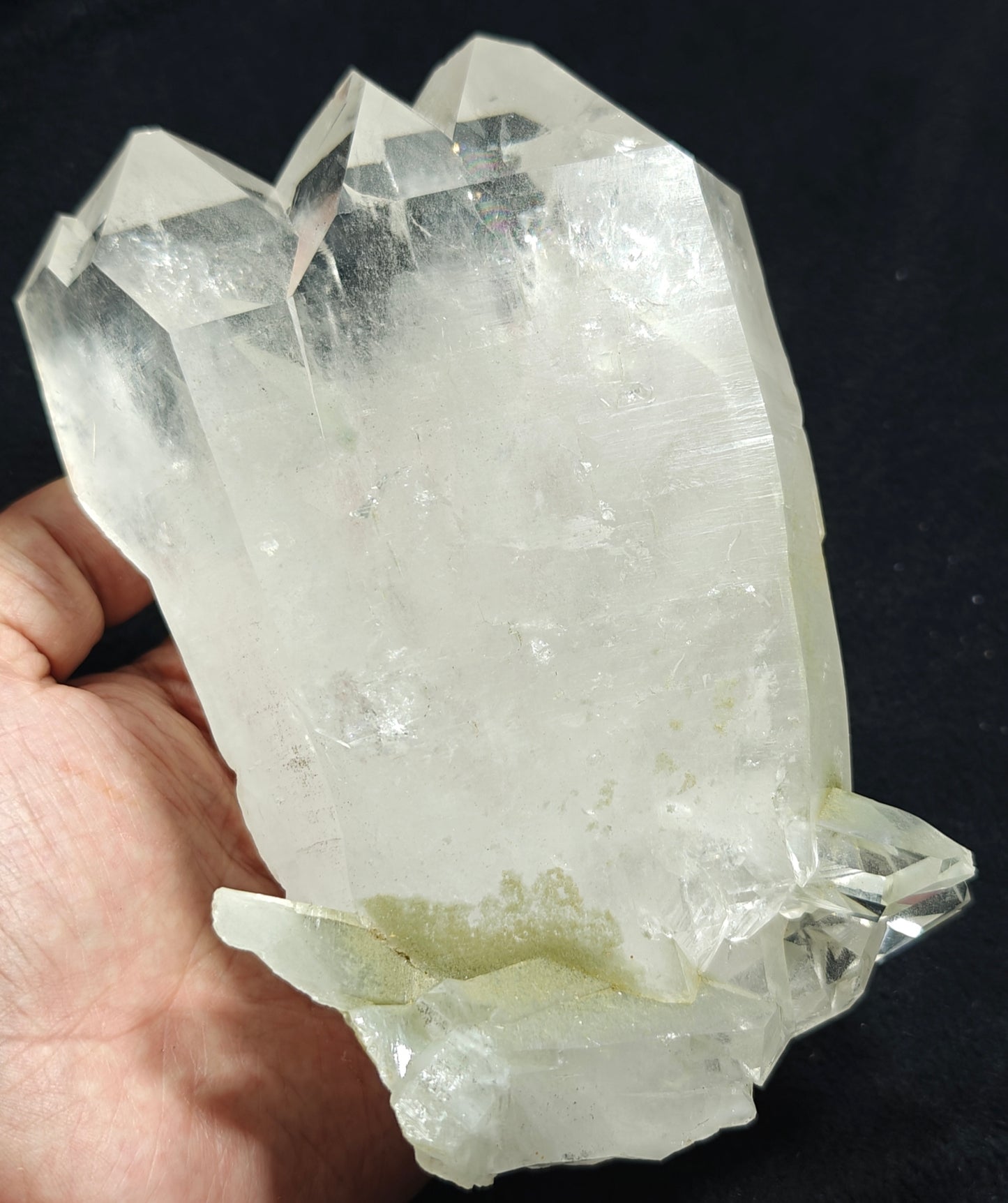 Natural terminated phantom Quartz  cluster with chlorite inclusions 1460 grams