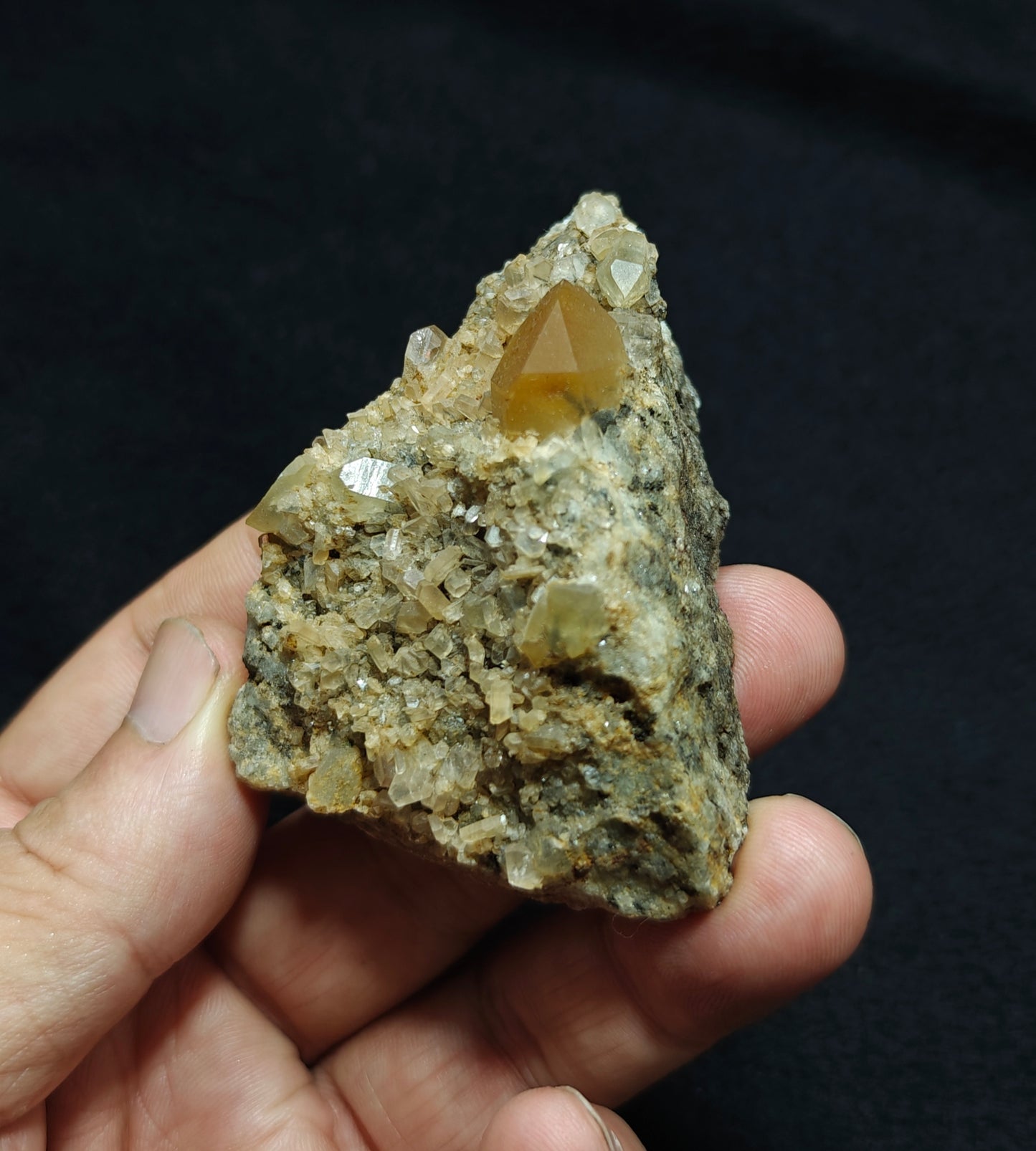 Astrophyllite Quartz Crystal on matrix 104 grams