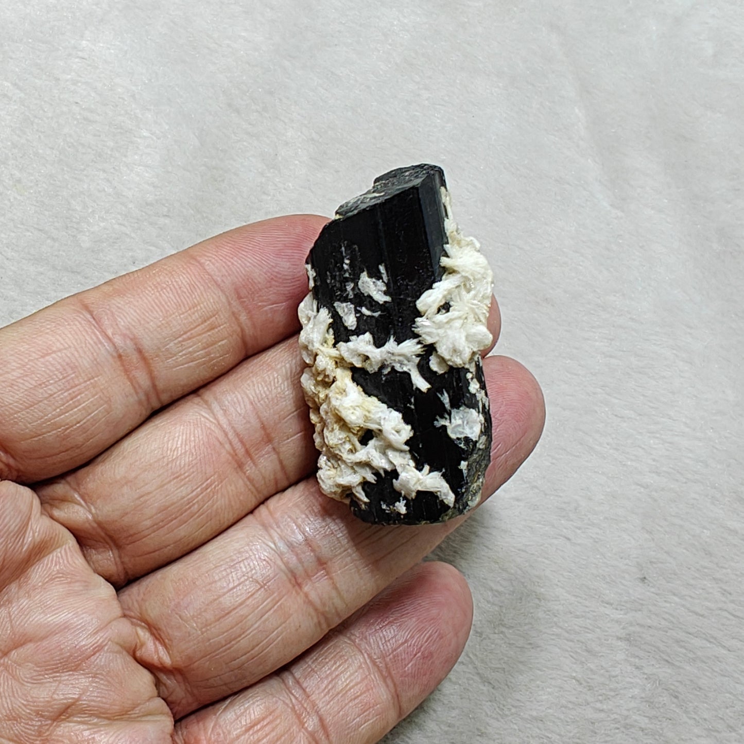 Natural Tourmaline crystal with associated Albite 47 grams