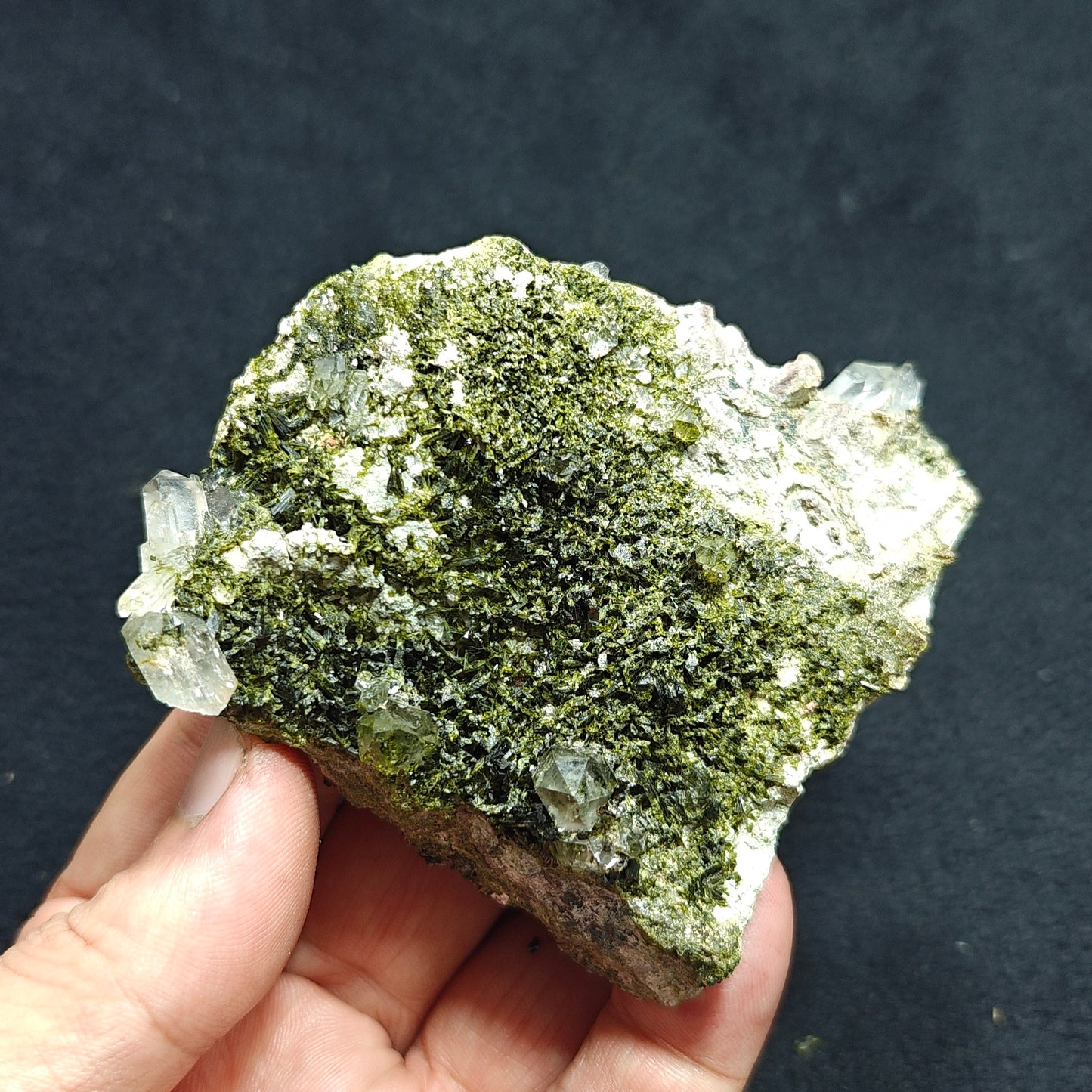 Natural double sided quartz and Epidote specimen 194 grams